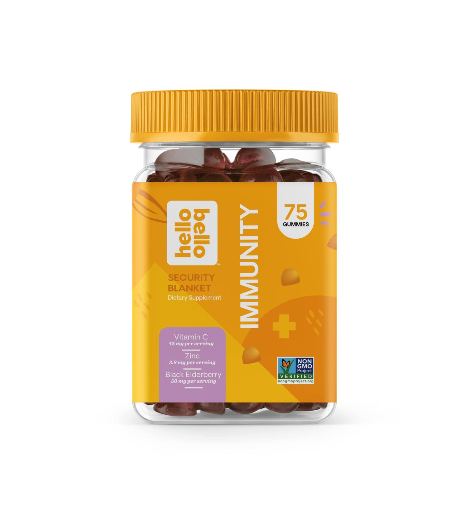 Hello Bello Elderberry Immunity Gummies - Vitamin C & Zinc, Natural Flavor, 75 Count - Buy Online on GoSupps.com
