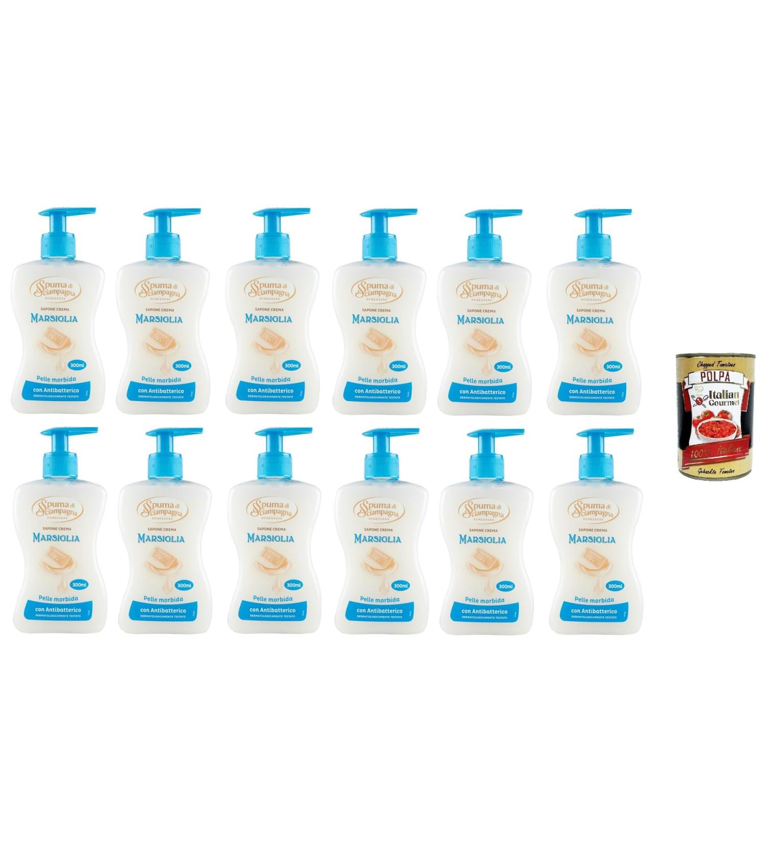  Italian Gourmet E.R. Champagne Foam Marseille Cream Soap 12 x 300 ml + Italian Gourmet Pulp 400 g - Buy Online on GoSupps.com