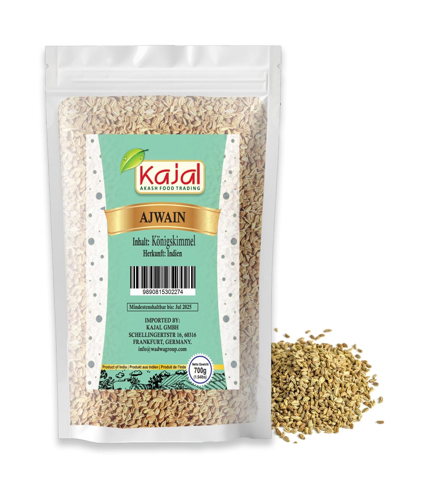 Kajal Ajwain Graines d'Ajwain indiennes 700 g | Fra che et aromatique | Pour digestion et cuisine | pices pour currys et masala | Sans gluten | Qualit sup rieure - Buy Online on GoSupps.com