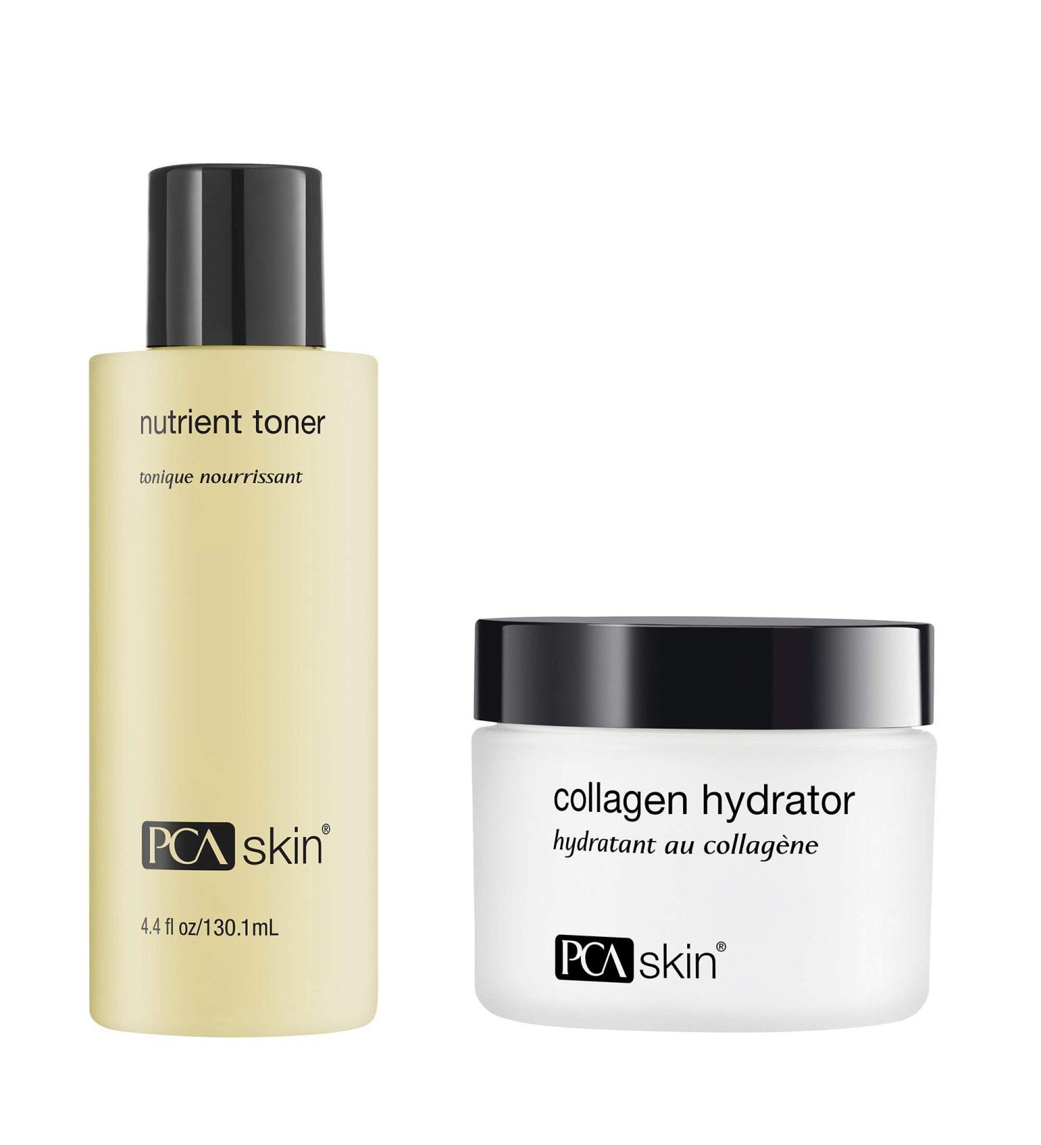 Bundle of PCA SKIN Collagen Hydrator Cream 1.7oz Shea Butter Hydrates Firms + PCA SKIN Hydrating Toner 4.4oz Refines Brightens Exfoliates for Sensitive Dry & Aging Skin - Buy Online on GoSupps.com