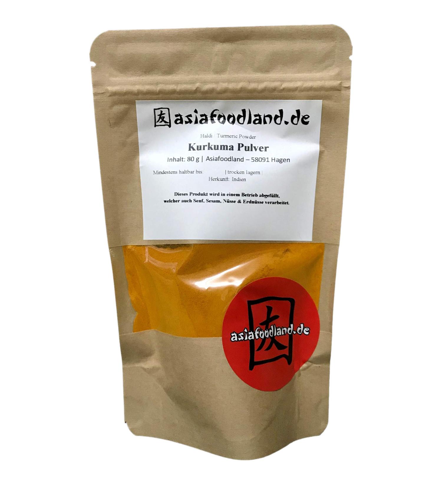 Asiafoodland turmeric curcuma Haldi Tumeric yellow root powder individually packed 1 x 80 g