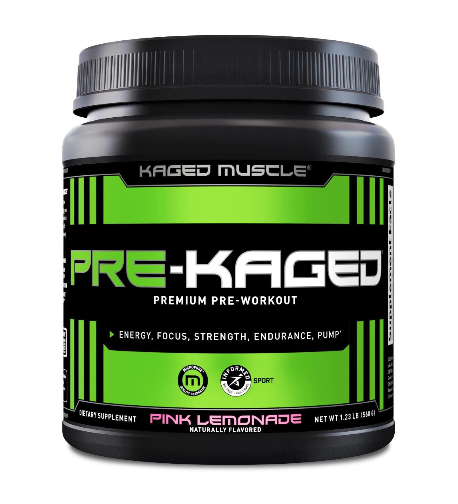 Buy Kaged Muscle PRE-KAGED Pre-Workout Primer - Pink Lemonade 1.30 lb (588g) for Energy & Focus - Buy Online on GoSupps.com