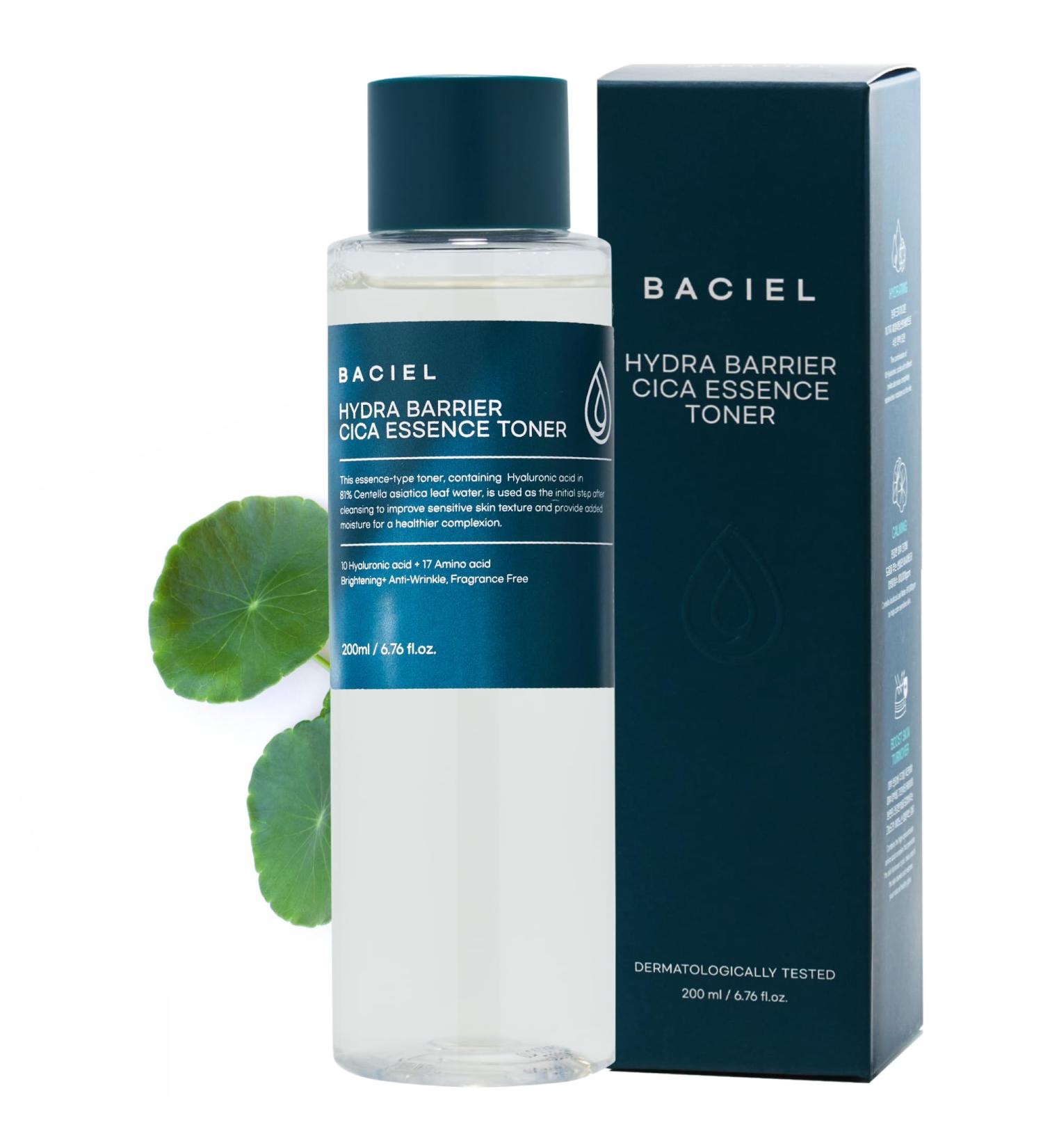 BACIEL Hydra Barrier CICA Essence Toner 6.76 fl.oz - Unscented Korean Hydrating Toner for Sensitive Oily Acne-Prone Skin - Soothing & Nourishing (Renewed 2023 - Buy Online on GoSupps.com