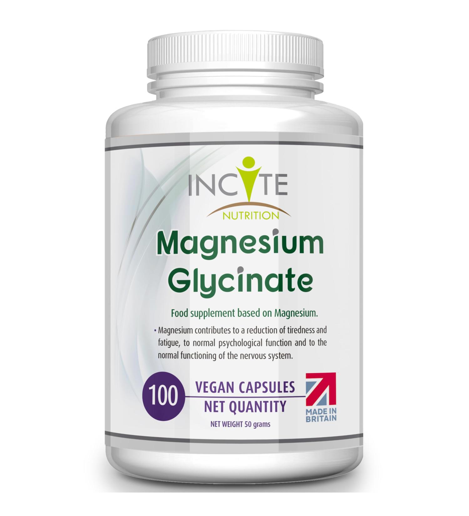 Premium 500mg Magnesium Glycinate Supplements - 100 Vegan Capsules (3 Month Supply) - Highest Bioavailability - Buy Online on GoSupps.com