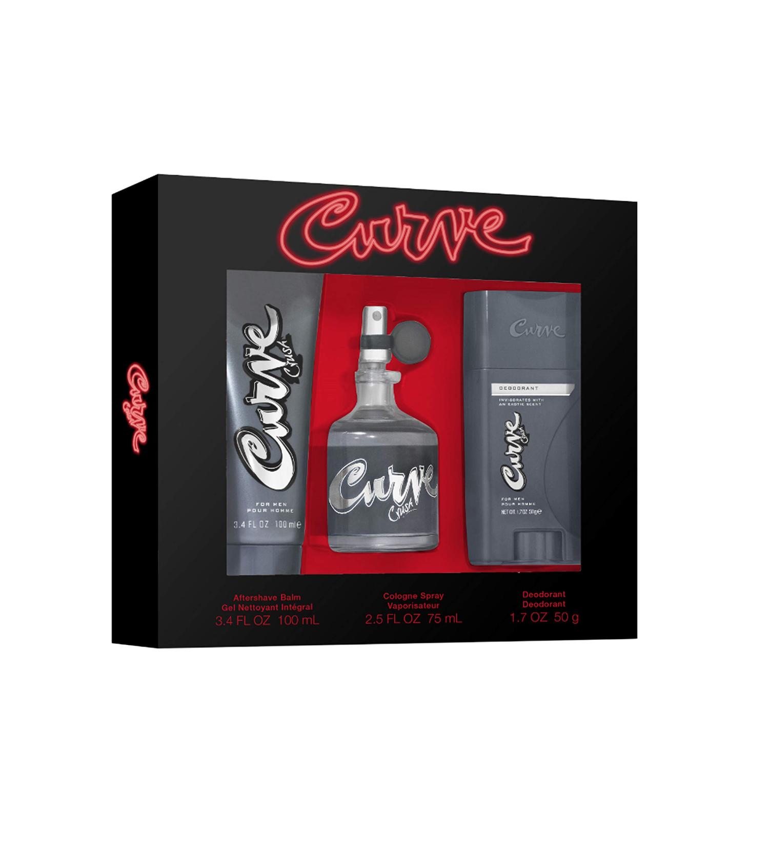 Liz Claiborne Curve Crush Men's Fragrance 3-Piece Gift Set - Eau De Cologne, Aftershave Balm, Deodorant Stick - 2.5 Fl. Oz, 3.4 Fl. Oz, 1.7 Oz - 3 Count - Buy Online on GoSupps.com