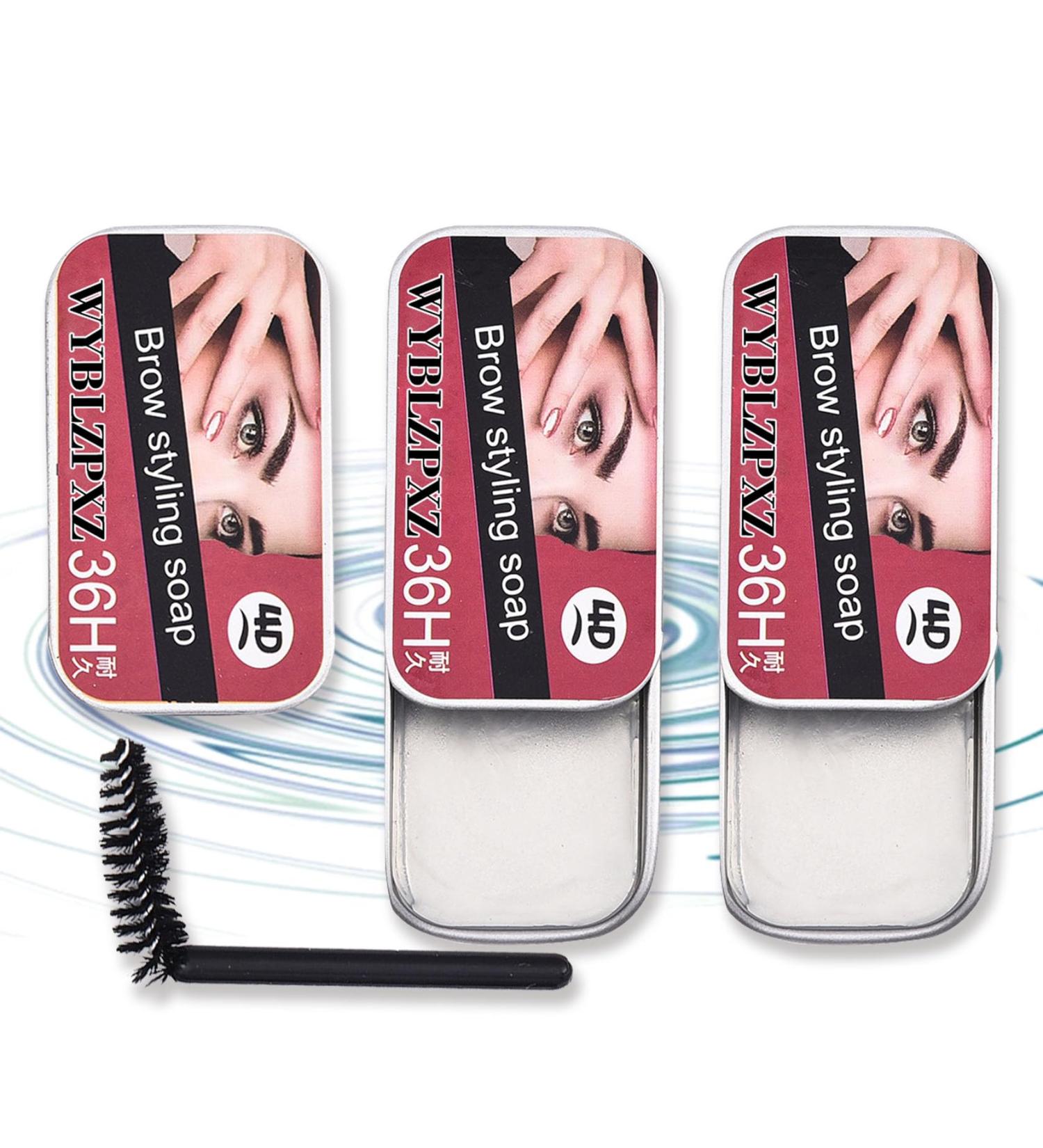 2 Pack Eyebrow Soap Kit Long-lasting Waterproof Eyebrow Shaping Wax Soap Transparent Brows Gel Moisturizing 4D Brows Styling Soap Thick Eyebrow Setting Gel with Eyebrow Brushes - Buy Online on GoSupps.com