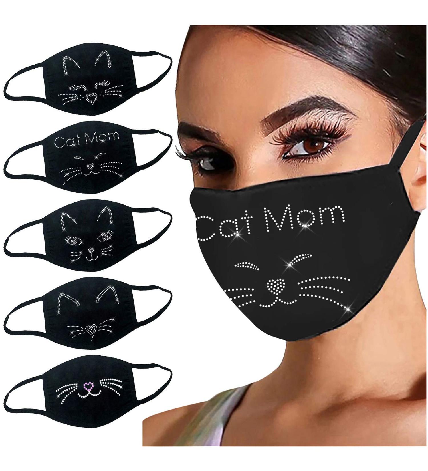Shop Lulupi Glitter Cat Mouth Protection 3D Printed Washable Cotton Mask - Multifunctional Everyday Face Scarf with Cat & Animal Motif - Buy Online on GoSupps.com