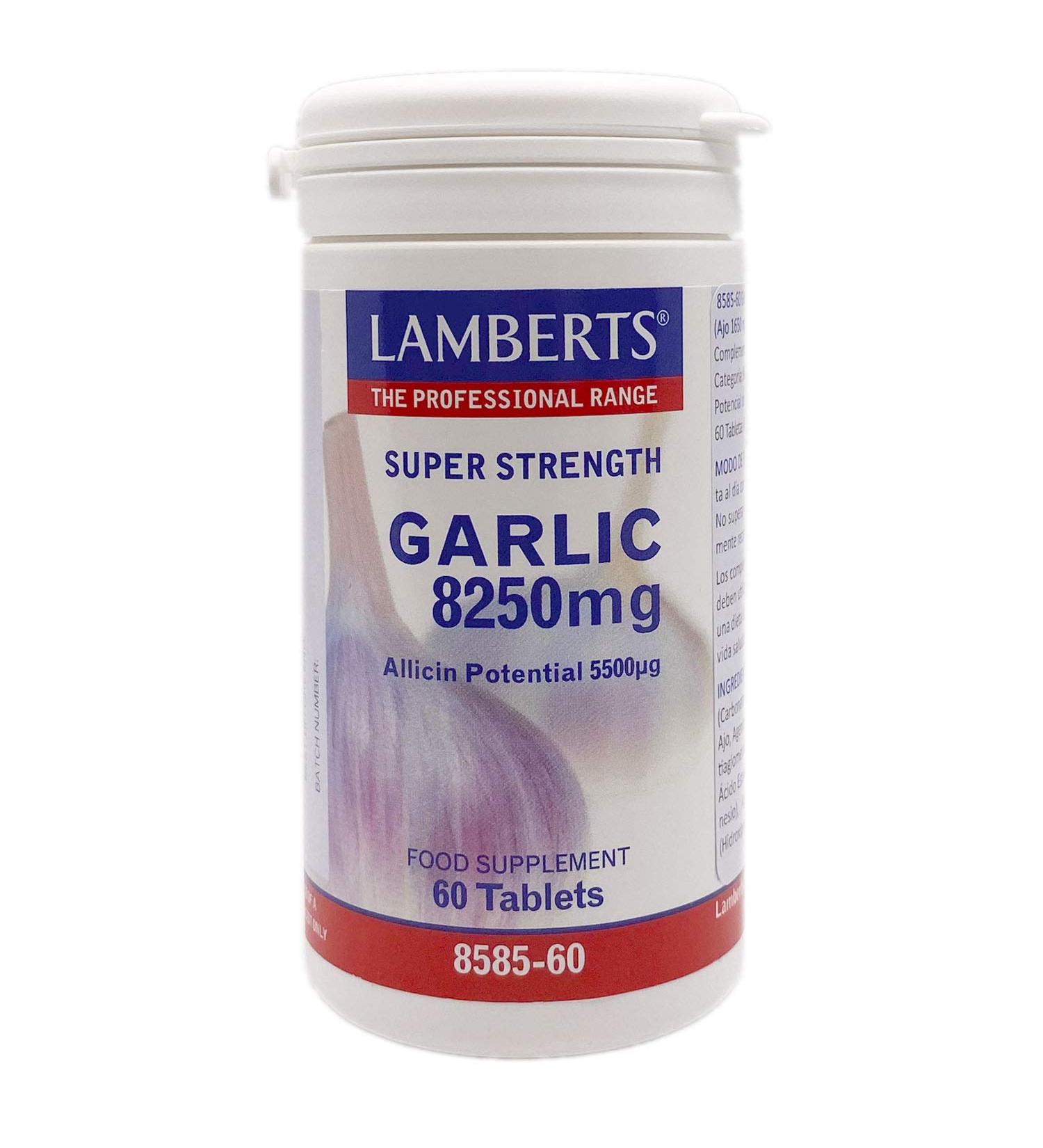 Lamberts 8585-60 Garlic 8250mg 60 Tablets - Natural Garlic Supplement - Buy Online on GoSupps.com