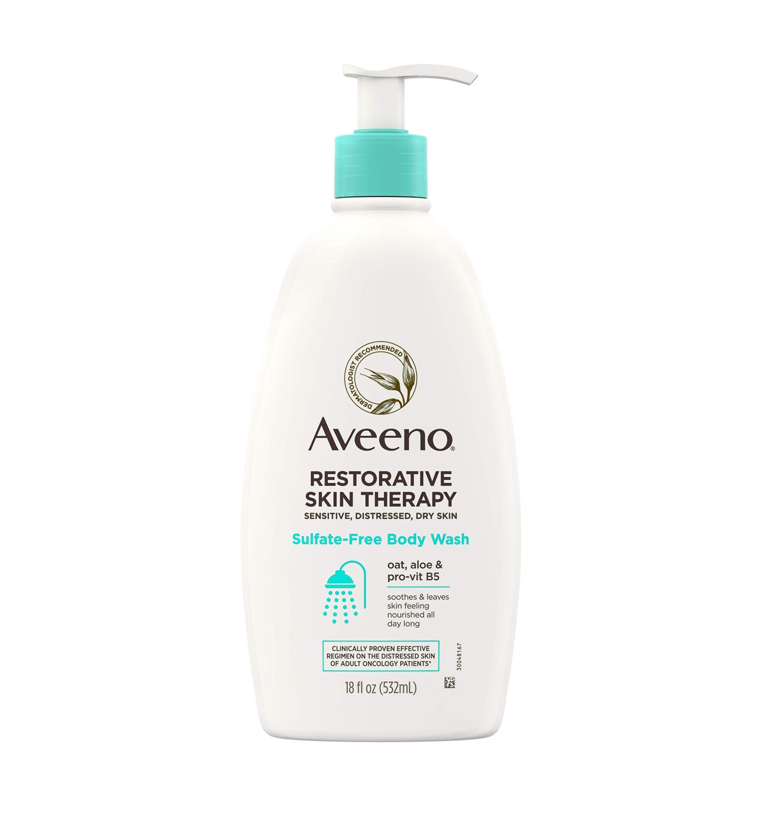Aveeno Restorative Skin Therapy Body Wash - Sulfate-Free, 18 fl oz - Buy Online on GoSupps.com