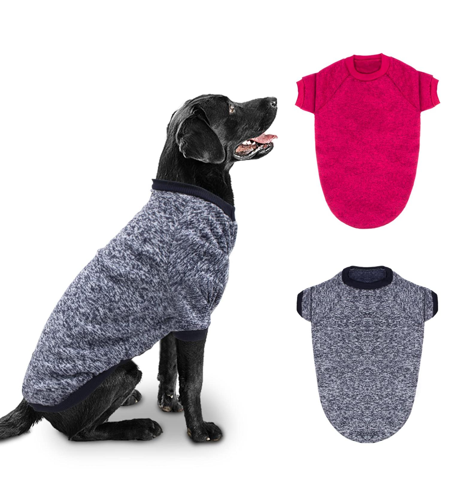 Ranypet Large Dog Sweater - Winter Knitting Sweater for Medium Dogs | Soft Thick Warm 5XL Red & Gray - Buy Online on GoSupps.com