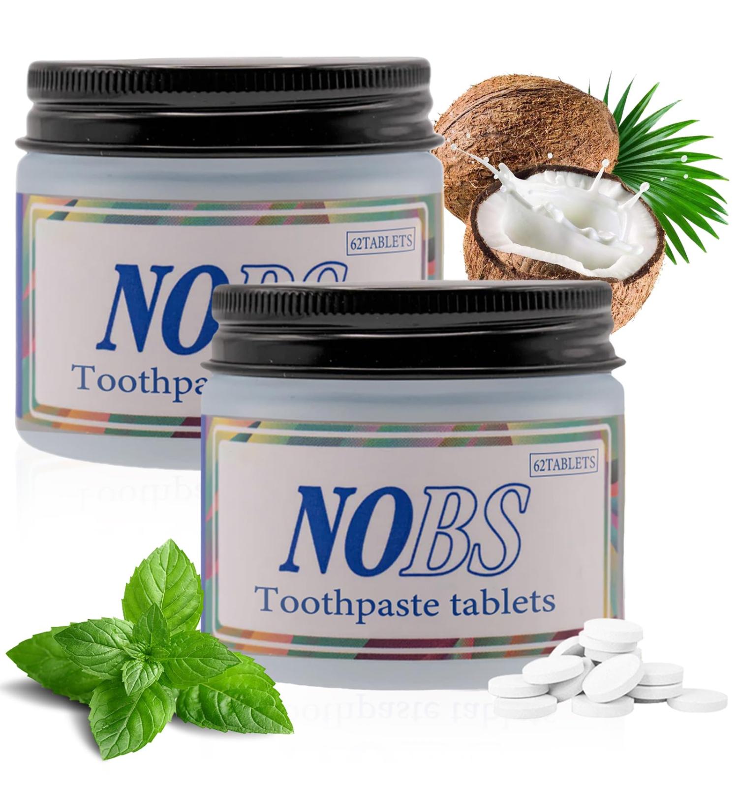 Solid Toothpaste Toothpaste Tablets Toothpaste Tablets Chewable Mouthwash Tablets Natural Paste Natural Glass Without Fluoride Environmentally Friendly Travel Friendly (2 Pieces) - Buy Online on GoSupps.com
