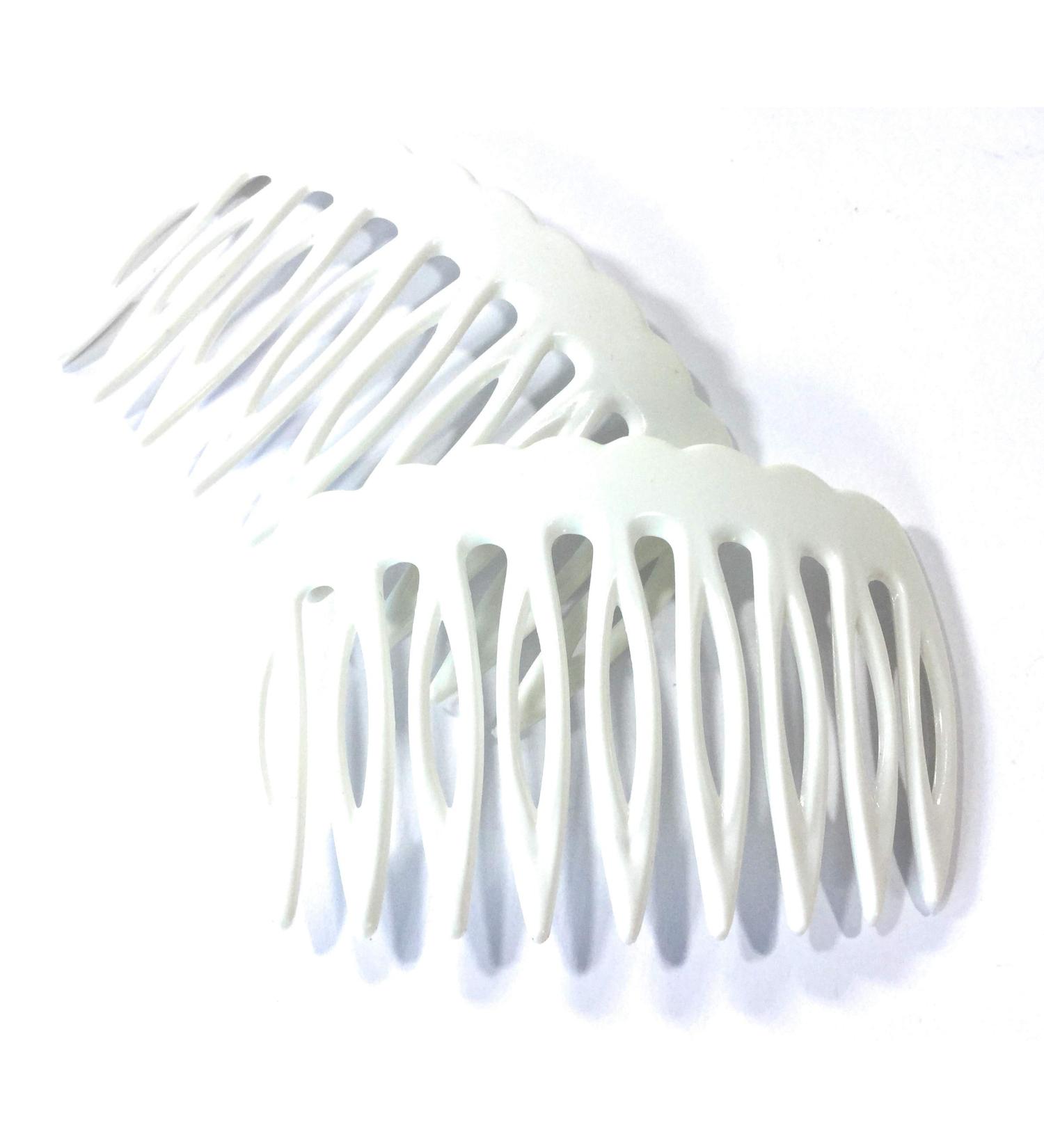 2 x insert comb approx. 7.5 x 4.7 cm white insert comb wide split tooth (white)