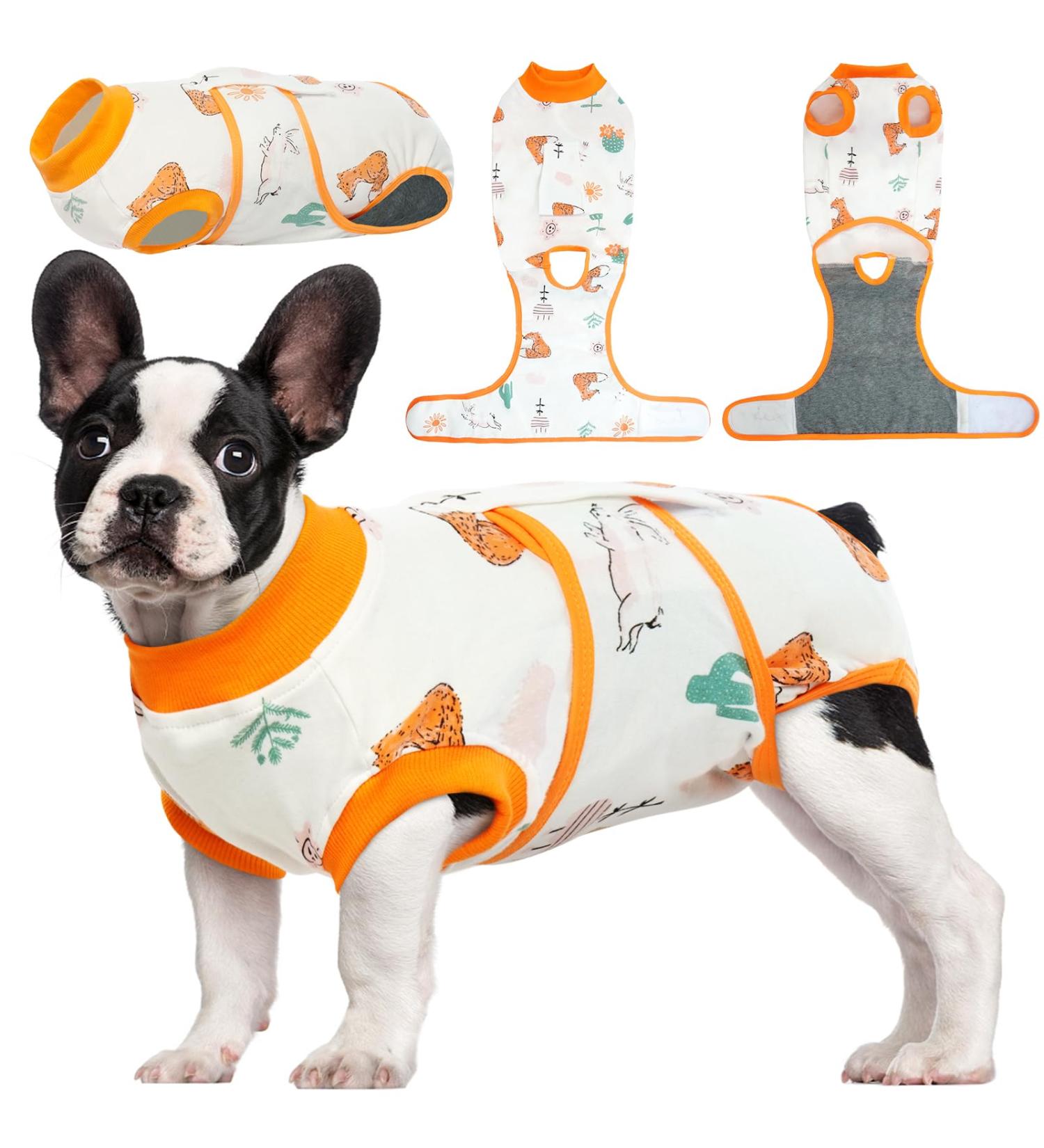 Kuoser Orange XS Dog Recovery Suit | Breathable Body After Surgery Castration & Wound Protection for Male & Female Dogs - Buy Online on GoSupps.com