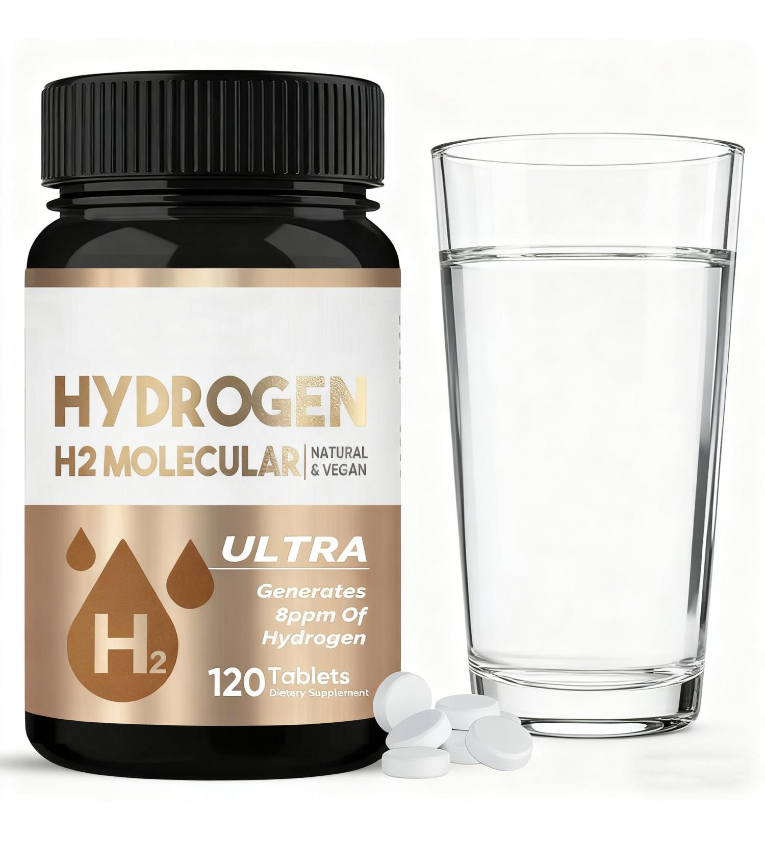 Hydrogen Water Tablets Molecular Hydrogen Supplement for Cognitive Function & Energy Create Water with Refreshing Hydration (120 Tablets) - Buy Online on GoSupps.com