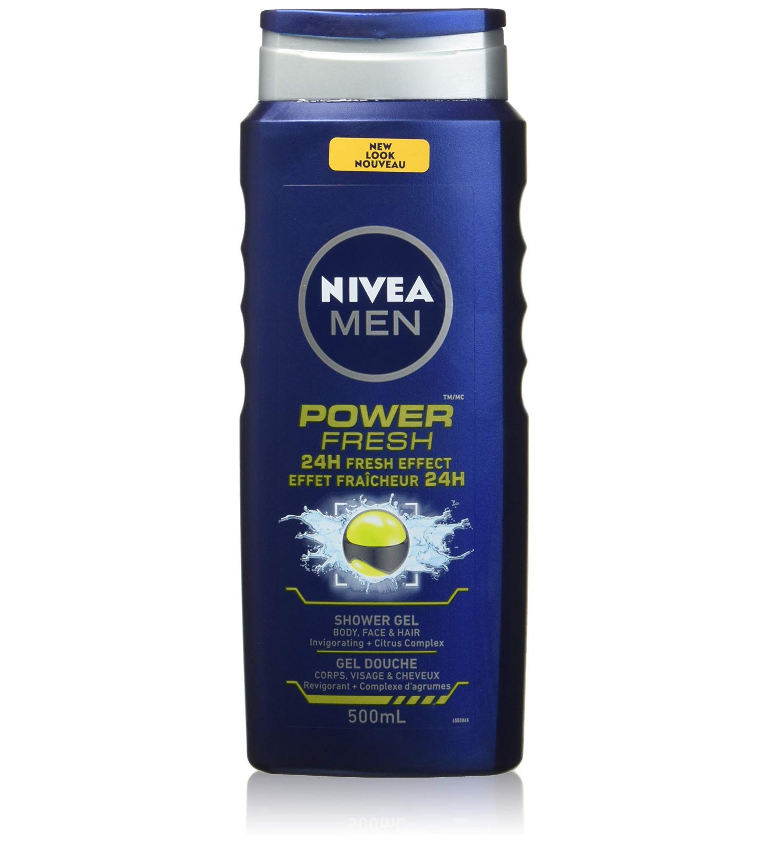 NIVEA MEN Power Fresh Body Wash 500mL | 3-in-1 Shower Gel for Body Face & Hair - Best International Shipping - Buy Online on GoSupps.com