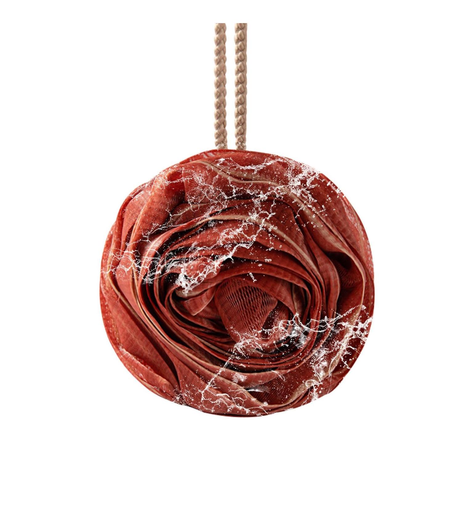 Whrcy Bath Sponges for Shower | Rose Multipurpose Bath Balls - Cute Bath Balls with Lanyard Portable Bath Supplies for Home Apartment Bathroom Dormitory Red - Buy Online on GoSupps.com