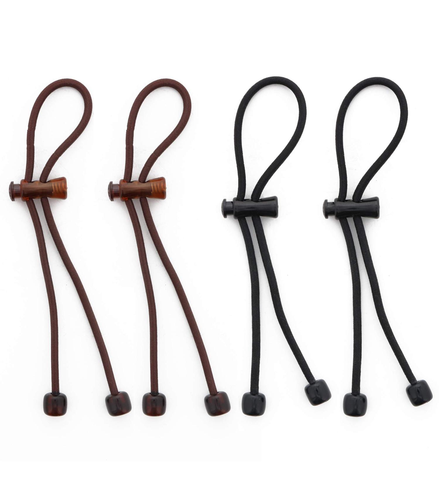 Pulleez Plus Sliding Ponytail Holder Set - 4 Pack Acrylic Charm Hair Ties (2 Brown/2 Black) - Buy Online on GoSupps.com
