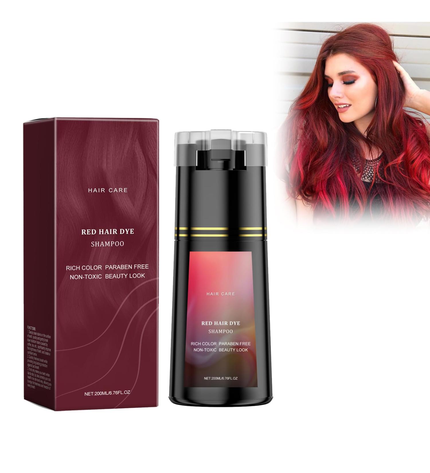 Shantou Yingji Hair Dye Shampoo natural plantbased hair color shampoo colors the hair in minutes 3in1 color wash for gray hair coverage safe longlasting and easy to apply red 200 ml red 1 ml 1er Pack - Buy Online on GoSupps.com