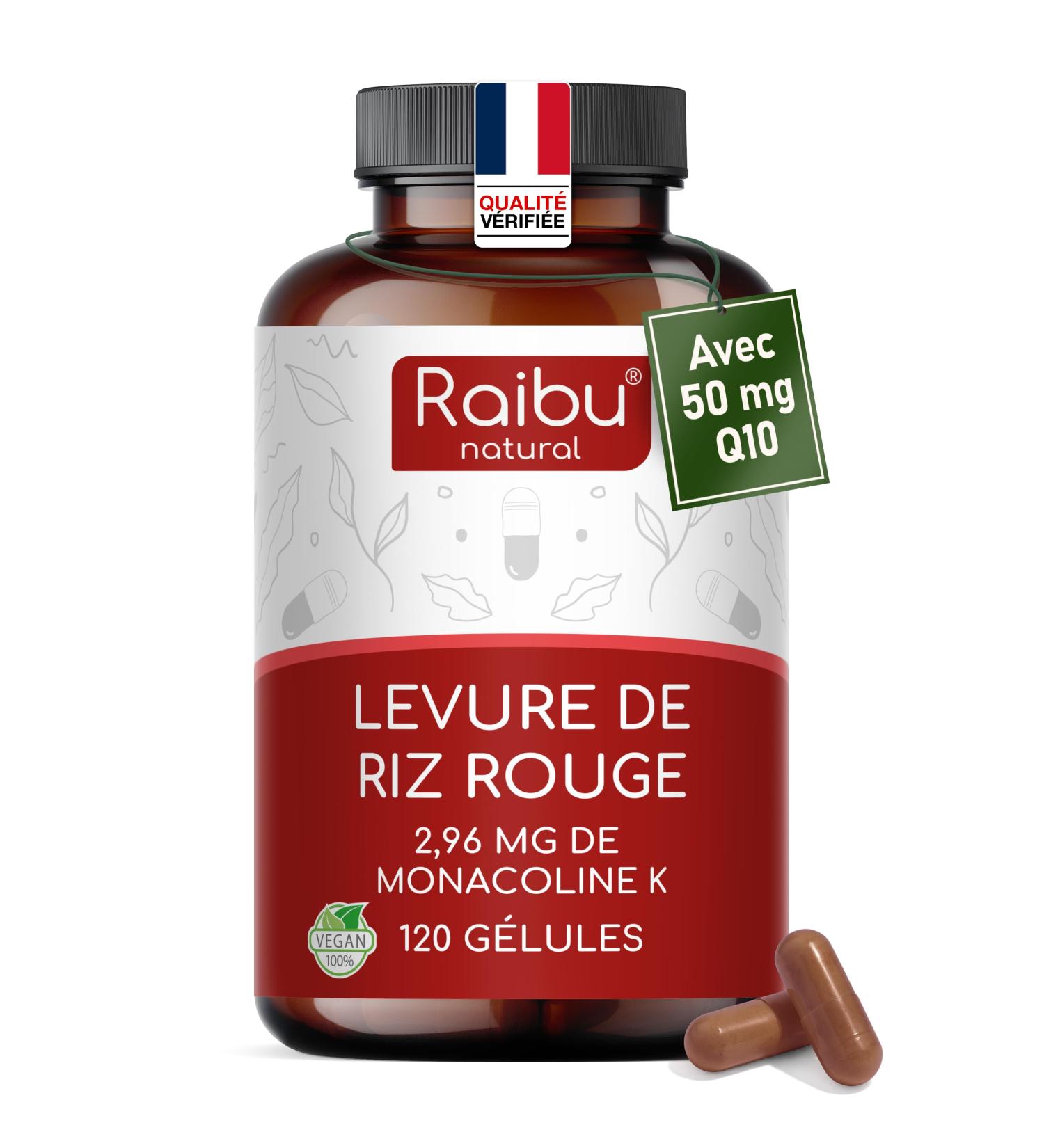 Levure de riz rouge - 2 96 mg de monacoline K & 50 mg de coenzyme Q10 par g lule - Soutien cardiovasculaire - Sans gluten & de qualit sup rieure - 120 g lules de riz rouge - Buy Online on GoSupps.com