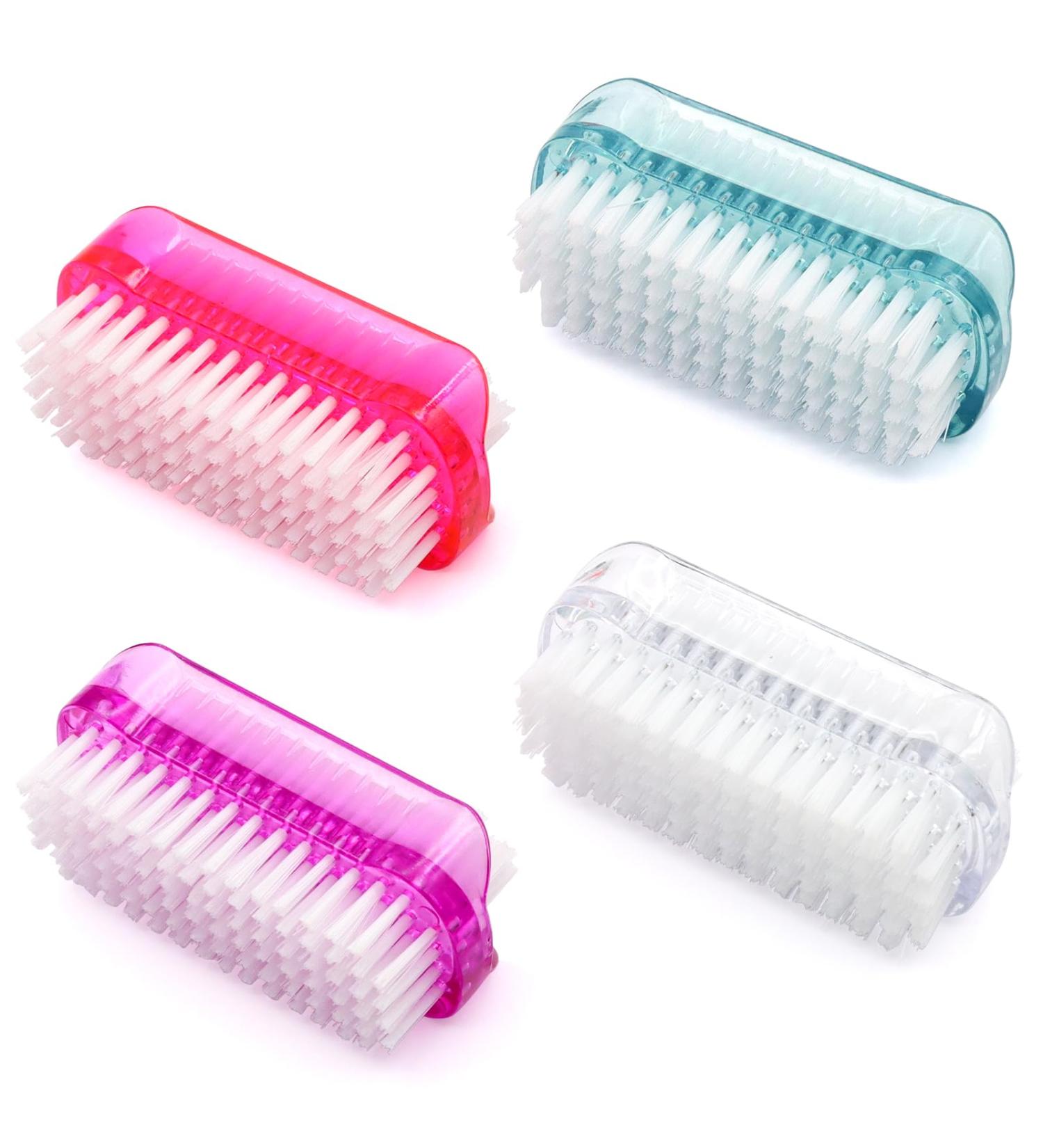 ZYNERY Double Sided Nail Cleaning Brush - Set of 4 | Multi-Function Scrub Brush for Fingers and Toenails | Plastic Nail Scrubbing Brush for Home Use - Buy Online on GoSupps.com
