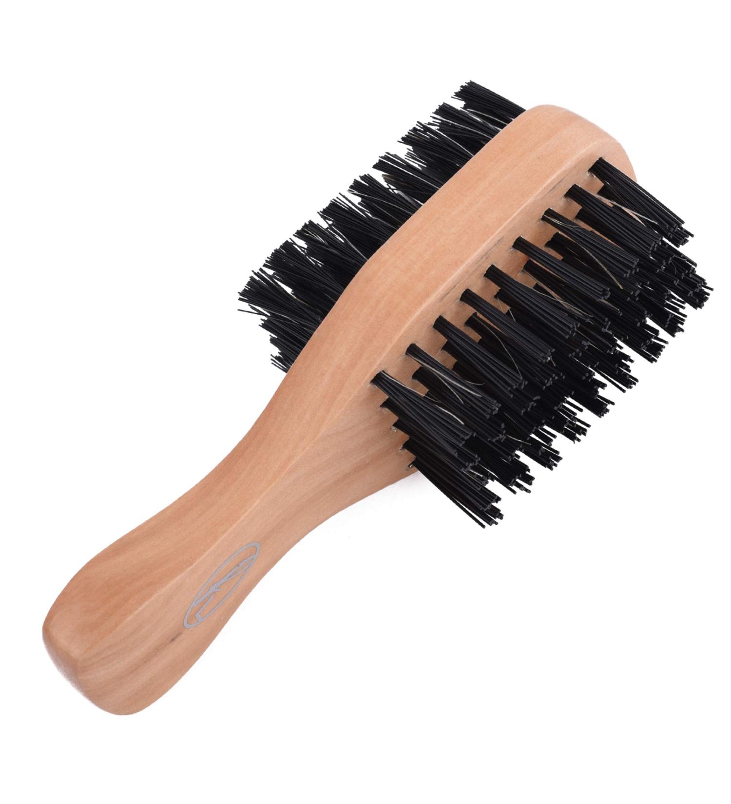 Double Sided Mini Bristle Brush for Afro & Curly Hair | Boar & Nylon Bristles | Soft Hair Brush for Women & Men - Buy Online on GoSupps.com