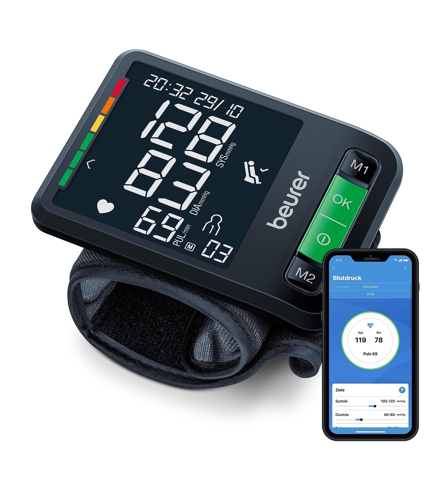 Beurer BC 87 Wrist Blood Pressure Monitor - App Connection Clinically Validated XL Display Arrhythmia Detection & Risk Indicator | Shop Internationally! - Buy Online on GoSupps.com