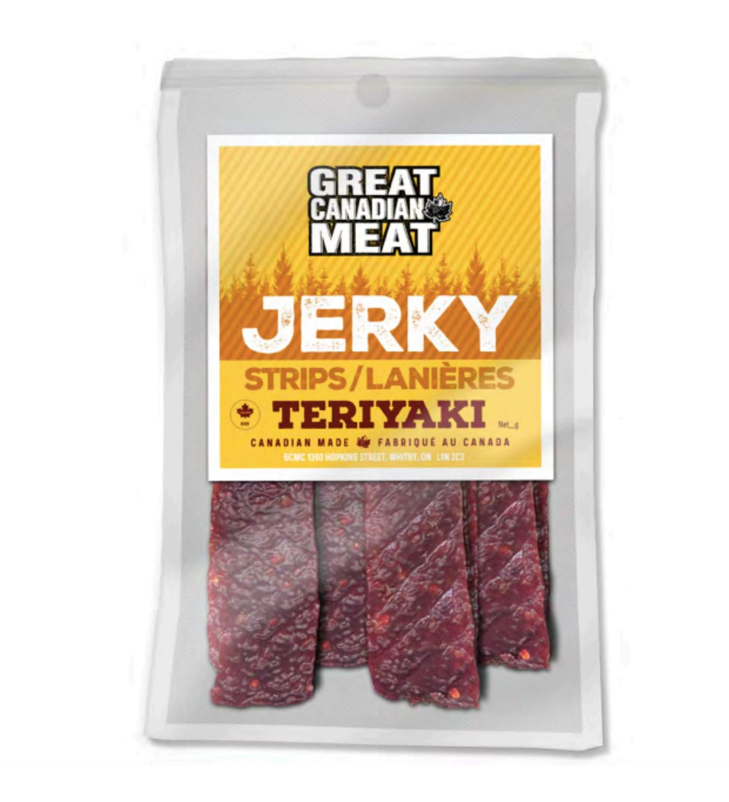 Box of Teriyaki Beef Jerky Strips 6 x 100g Bag Bundle by Great Canadian Meat Meat Snacks Bulk Beef Jerky Box for Carnivores. Perfect for Snacking Gluten Free High in Protein Low in Fat Paleo - Buy Online on GoSupps.com