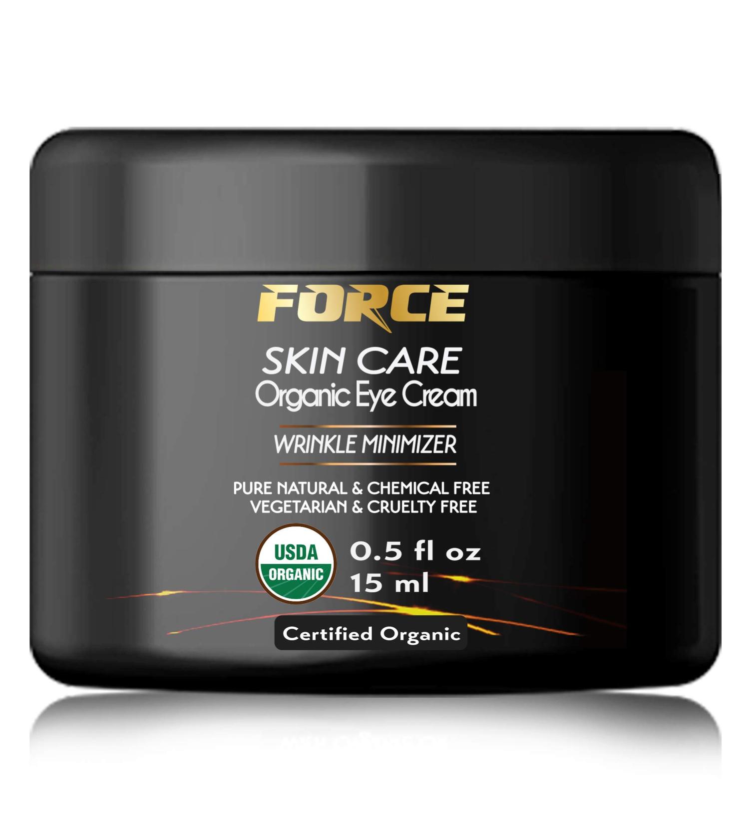 Organic Eye Cream for Dark Circles, Puffiness, Wrinkles & Bags | USDA Certified with Calendula, Bilberry & Shiitake Mushroom - pH Balancing - Buy Online on GoSupps.com