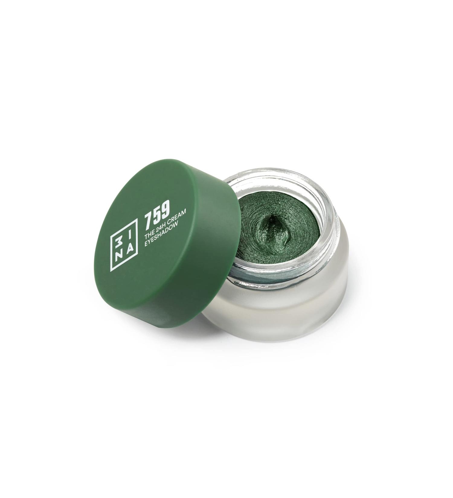 3INA MAKEUP - The 24h Cream Eyeshadow 759 - Olive Green - 24-hour long-lasting cream eyeshadow - Matte and shimmer shades - High pigmentation - Waterproof formula - Vegan - Cruelty-free - Buy Online on GoSupps.com