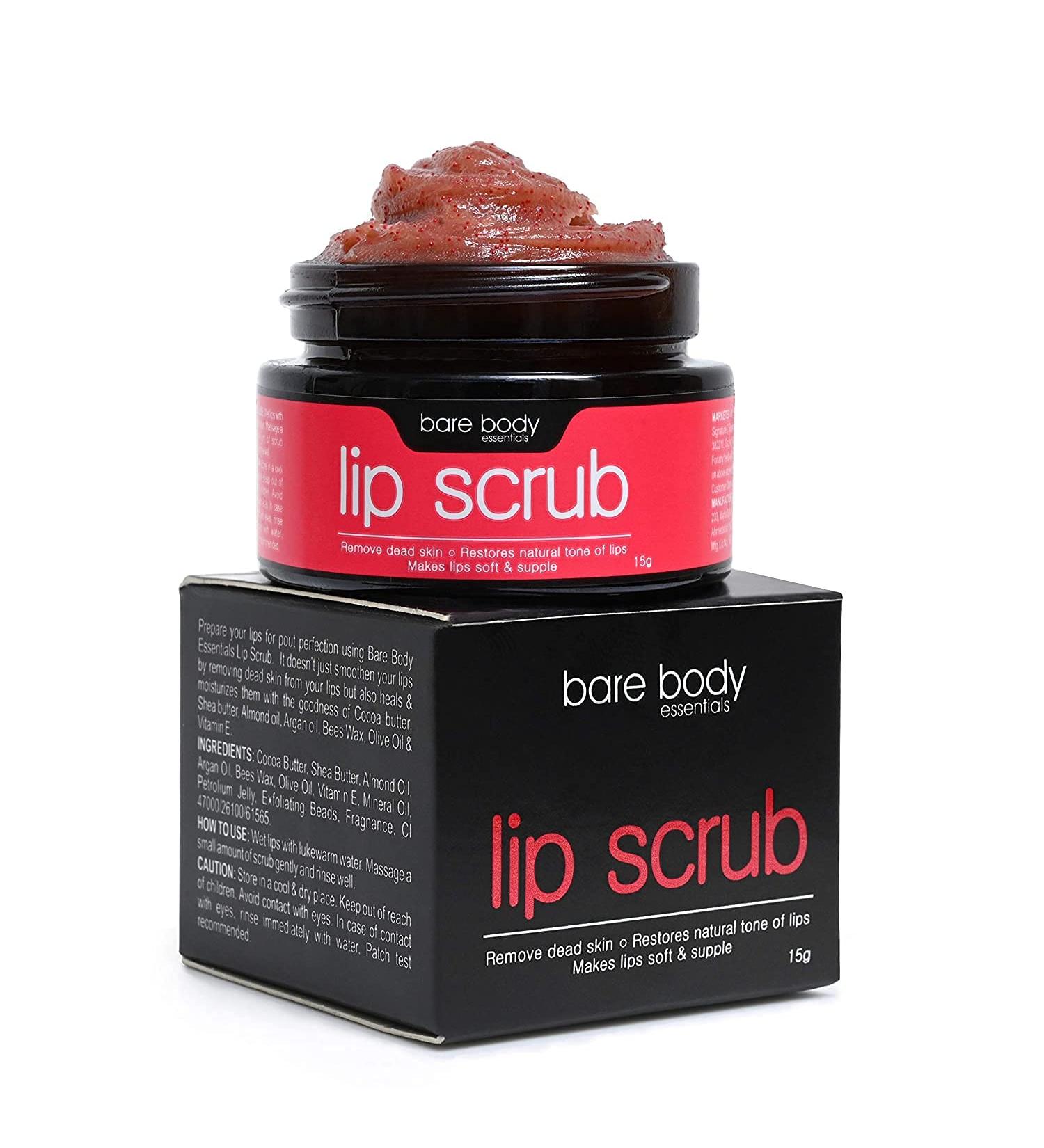 Lip Scrub for Natural, Soft & Supple Lips - Exfoliates, Lightens, and Moisturizes - 15gm - Buy Online on GoSupps.com