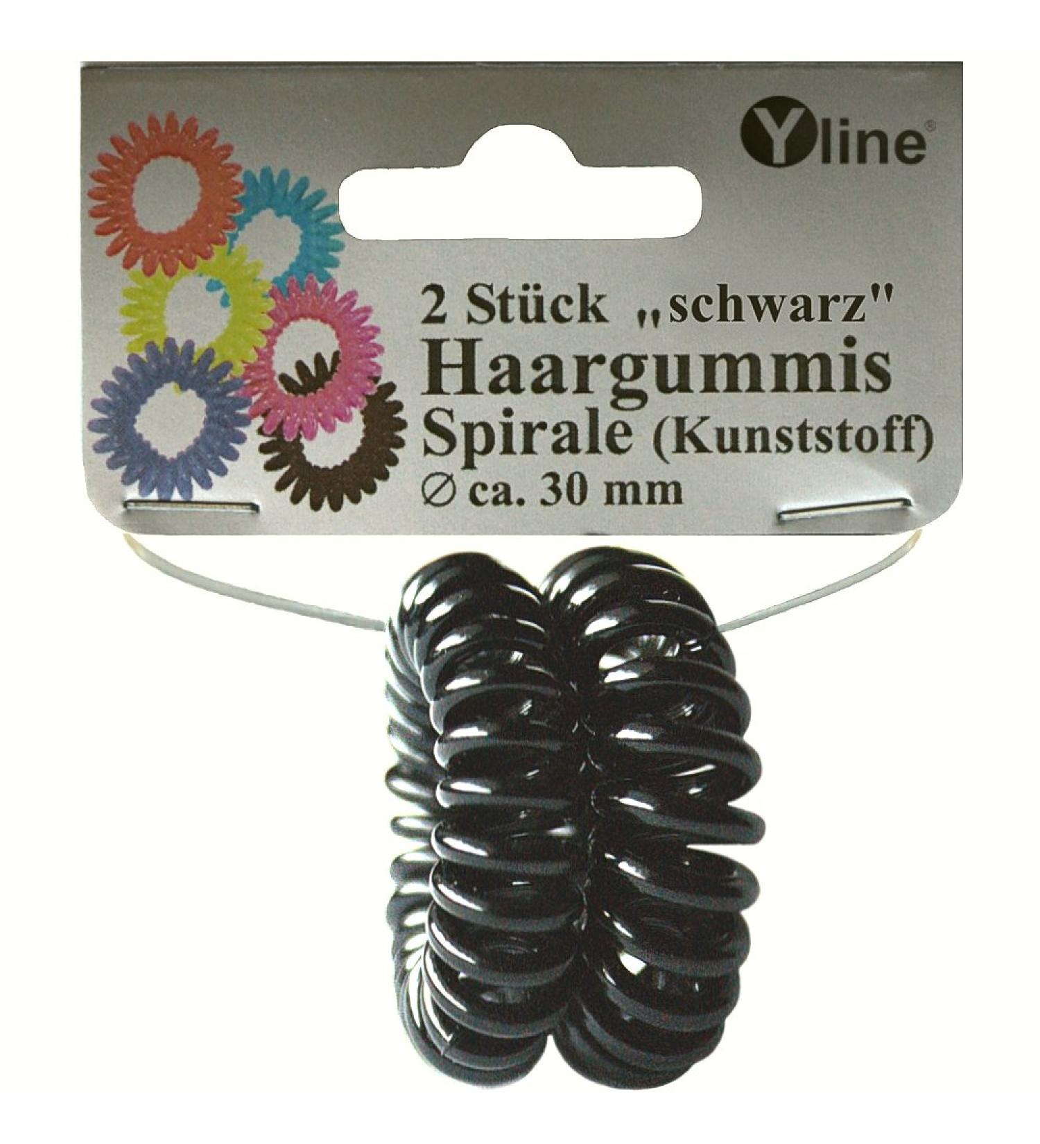 2 hair tie black plastic hair accessories for.Children braid rubber hair tie spiral hair spiral braid coil on SB card 2360 (black)