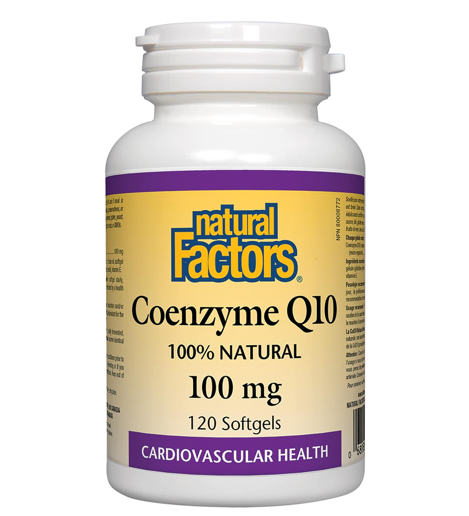 Natural Factors Coenzyme Q10 100 mg - Premium Antioxidant Softgels, 120 Count - Buy Online on GoSupps.com