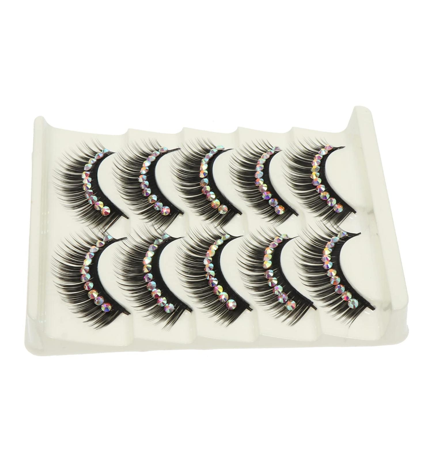 5 Pairs Diamond False Eyelashes - Dramatic 6D Wispy & Fluffy Eye Lashes for Women | Miss Eyeliner Black Fake Lashes - International Shipping - Buy Online on GoSupps.com