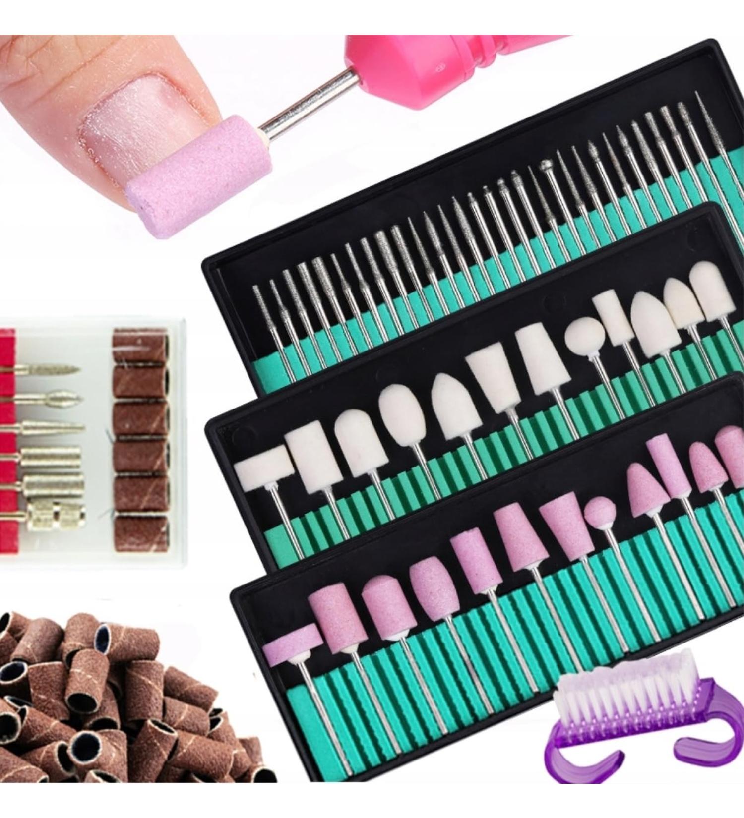 PROFICO Cutter Set for Nail Cutters 117 Pieces Diamond Stone Felt Cutter with Sanding Caps and Brush Set for Nail Styling Manicure Pedicure Nail Care Acrylic Nails Hybrid Nails Gel Nails - Buy Online on GoSupps.com