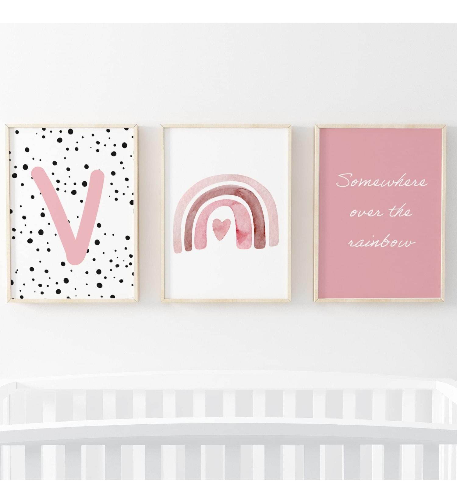 Pompom Prints Set of 3 Rainbow Nursery Prints | Scandi Boho Style Decor for Girls Bedroom and Playroom | 5x7 Inch V - Buy Online on GoSupps.com