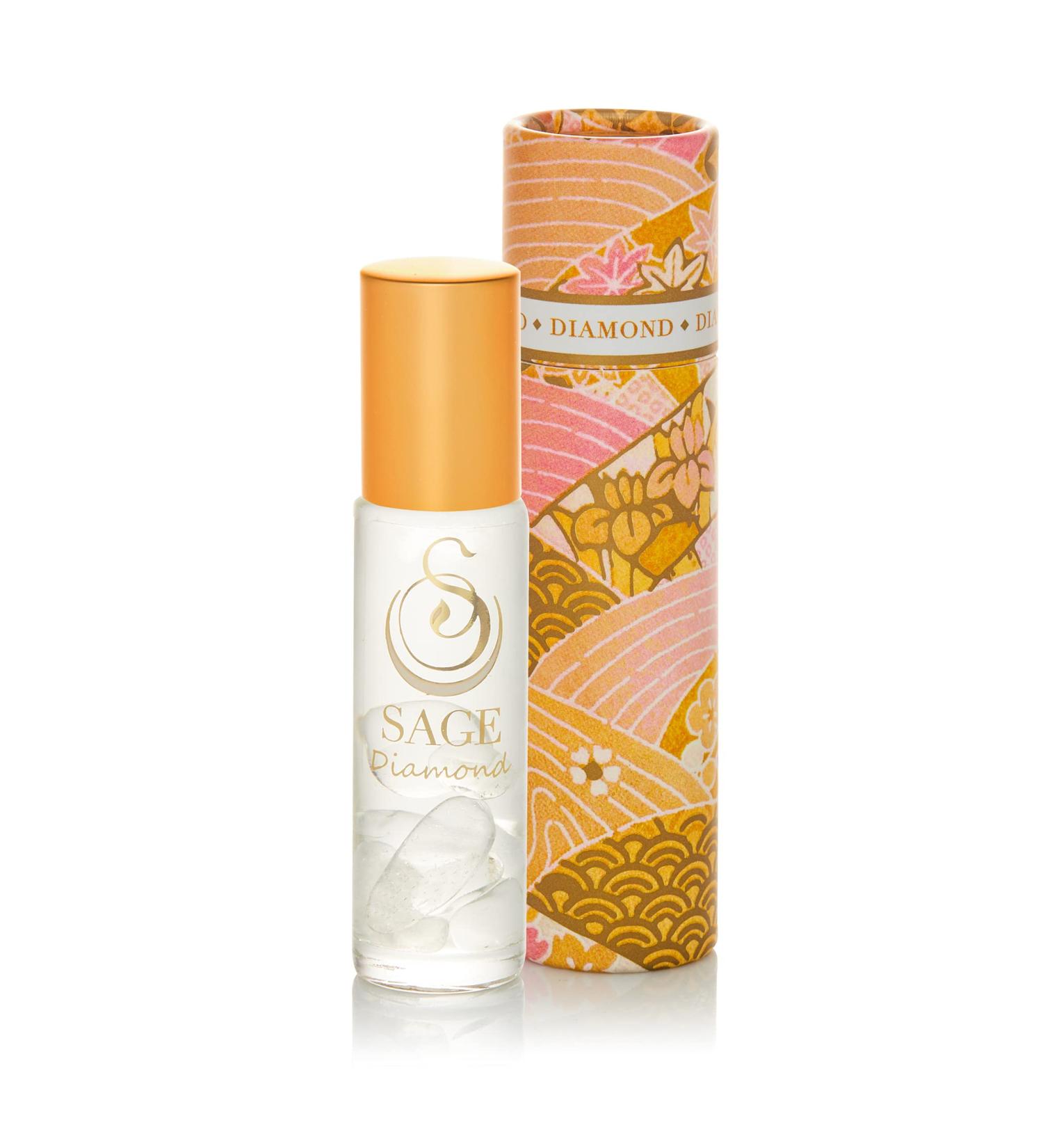 Diamond Perfume Oil Roll-On by Sage- 1/4 oz Vegan & Cruelty-Free Subtle Scent Sandalwood White Amber Musk Diamond 1/4 Oz Gemstone Roll-On - Buy Online on GoSupps.com