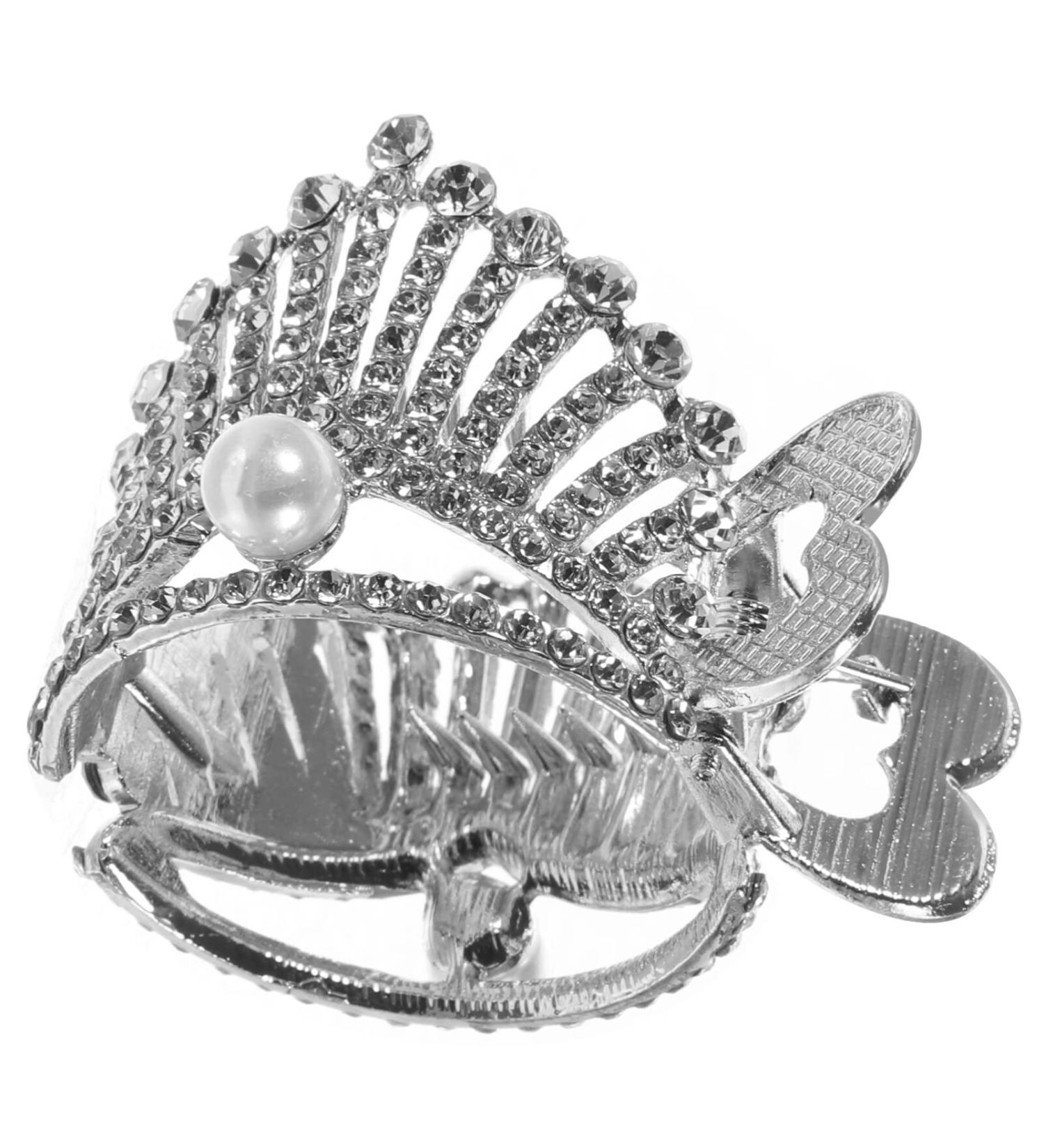 LALAFINA Wedding Hair Accessories Women Hair Clips Crown Ponytail Holder with Rhinestone Pearl Inlaid for Girls Women Hair Accessories and Ponytail Buckles Ponytail Cuff - Buy Online on GoSupps.com