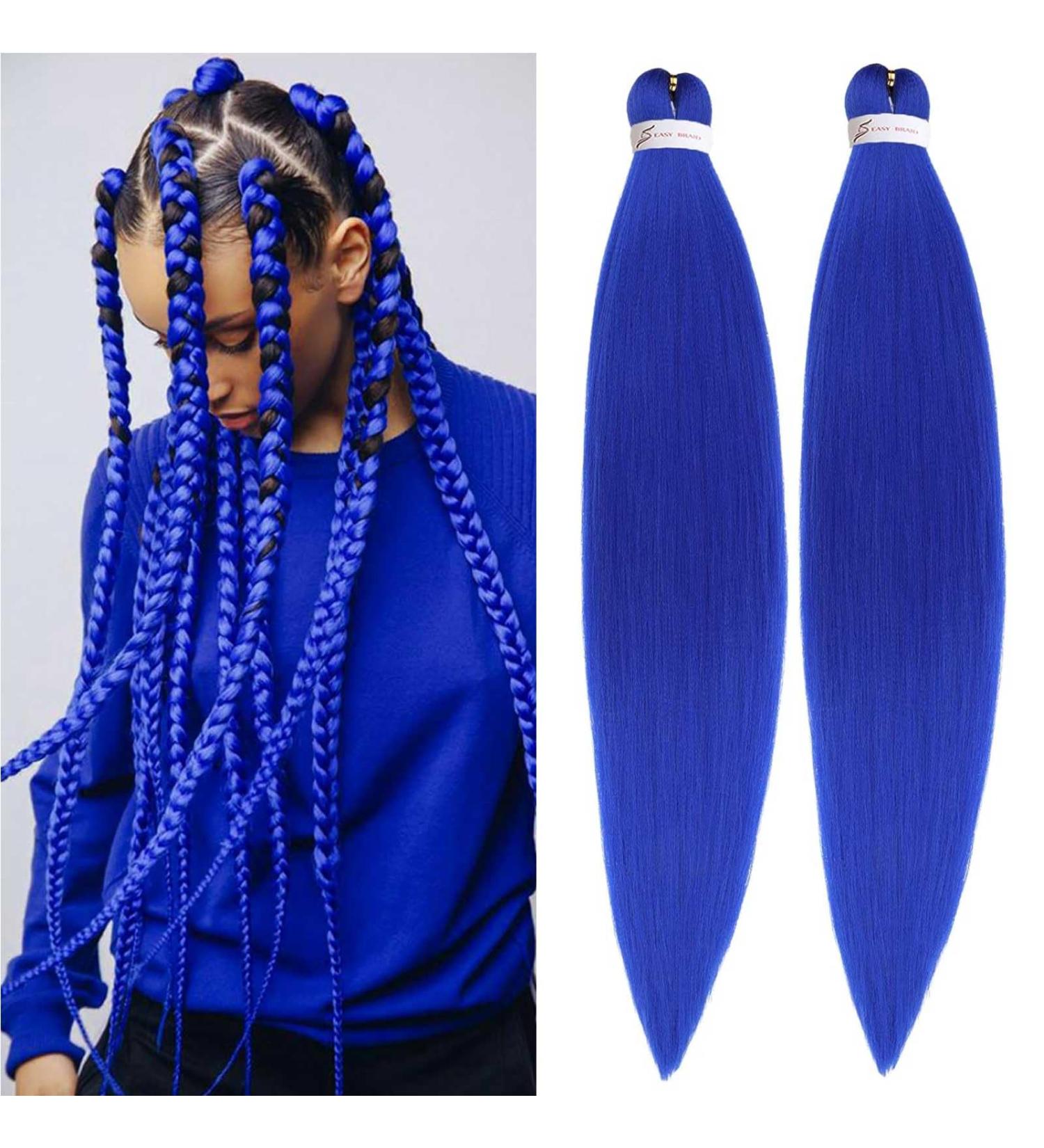 Xtrend 26 Inch EZ Braids 8Packs Blue Pre-Stretched Easy Braiding Hair Extensions for Box Braids Hair Hot Water Setting Synthetic Fiber Hair Extensions Blue# 26 Inch (Pack of 8) Blue - Buy Online on GoSupps.com