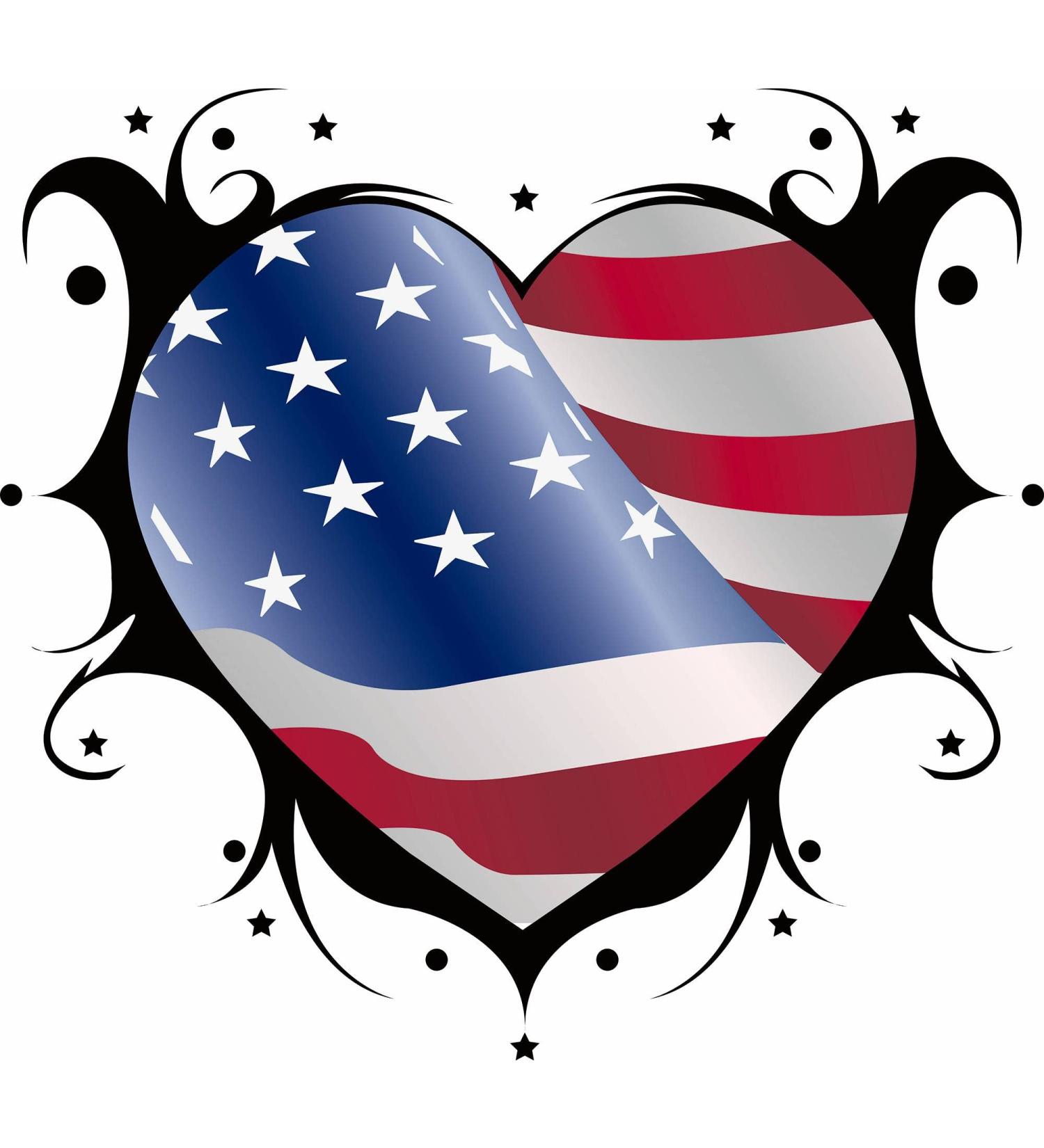 Dopetattoo 6 Sheets Temporary Tattoos - Heart American Flag USA 4th of July Face | Fake Tattoos for Men & Women - Neck Arm Chest - 3.7 Inch - Buy Online on GoSupps.com