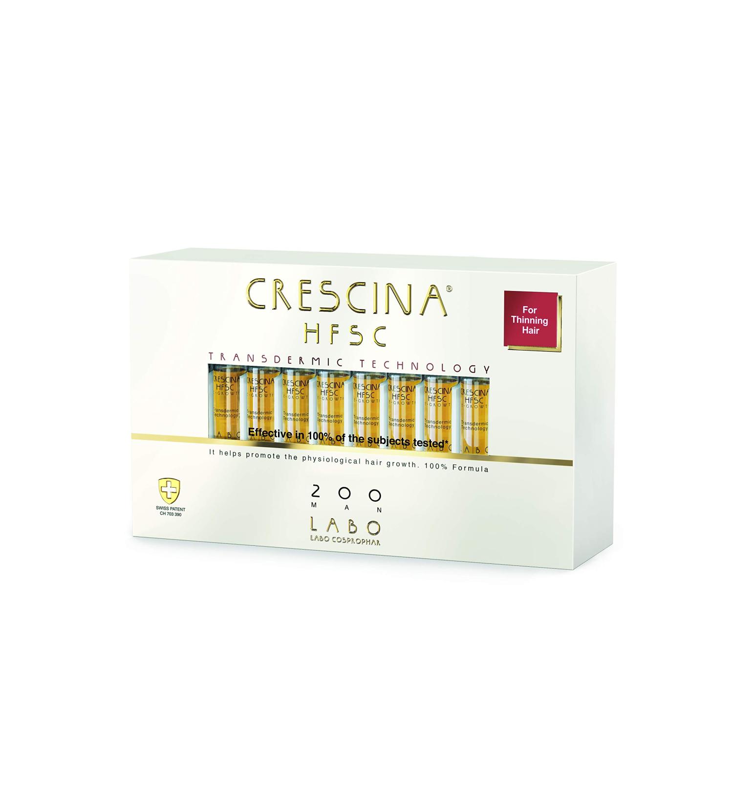Crescina HFSC Transdermic Technology Physiological Hair Growth 200 Men 20 Ampoules
