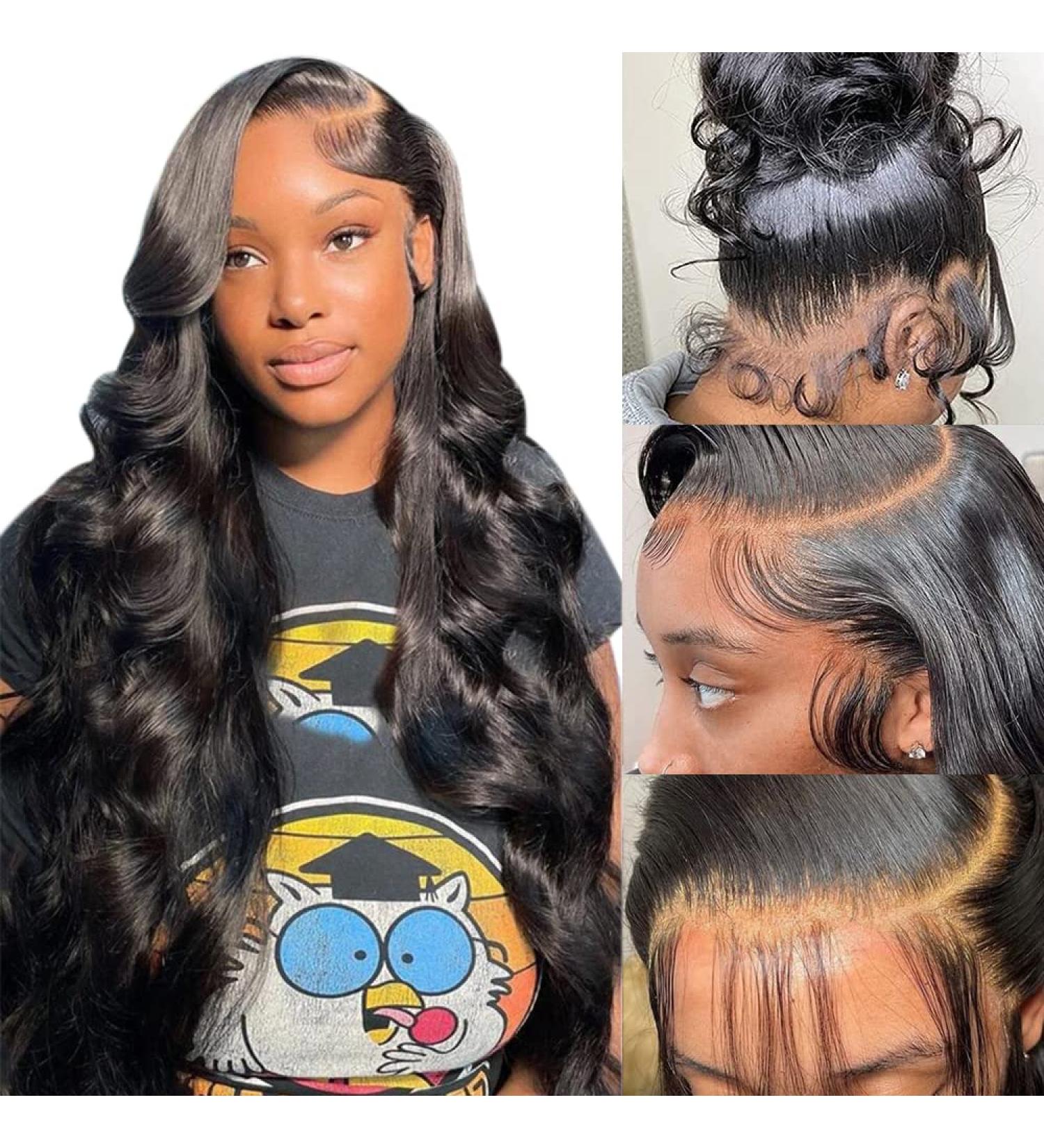 24 Lovigs Body Wave Human Hair Full Lace Wig - 180% Density, Pre-Plucked with Baby Hair - Natural Black - Buy Online on GoSupps.com