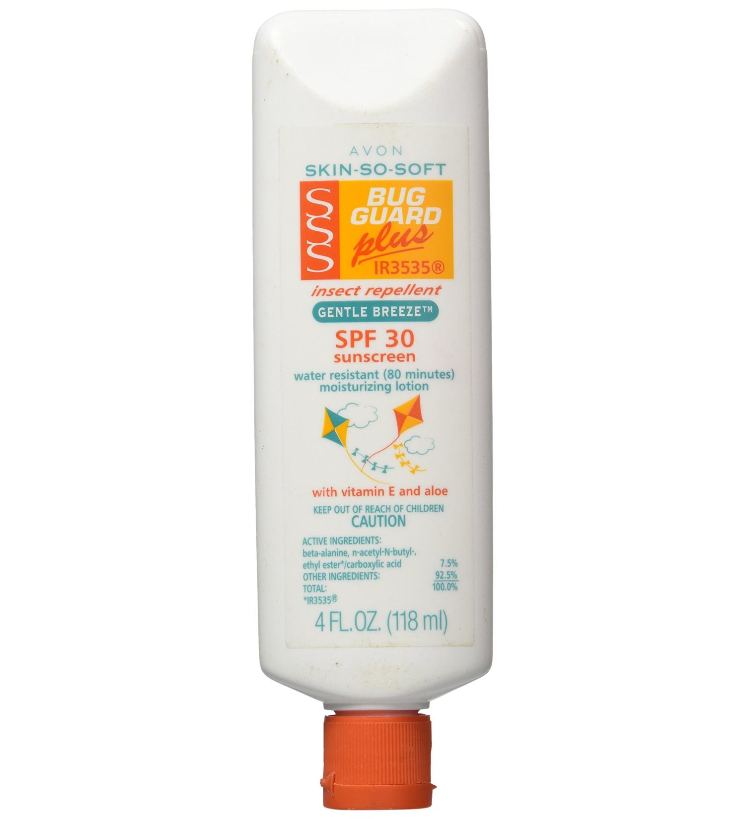 Avon Skin So Soft Bug Guard Plus IR3535 Insect Repellent Moisturizing Lotion SPF 30 - Gentle Breeze 4 oz - Buy Online on GoSupps.com