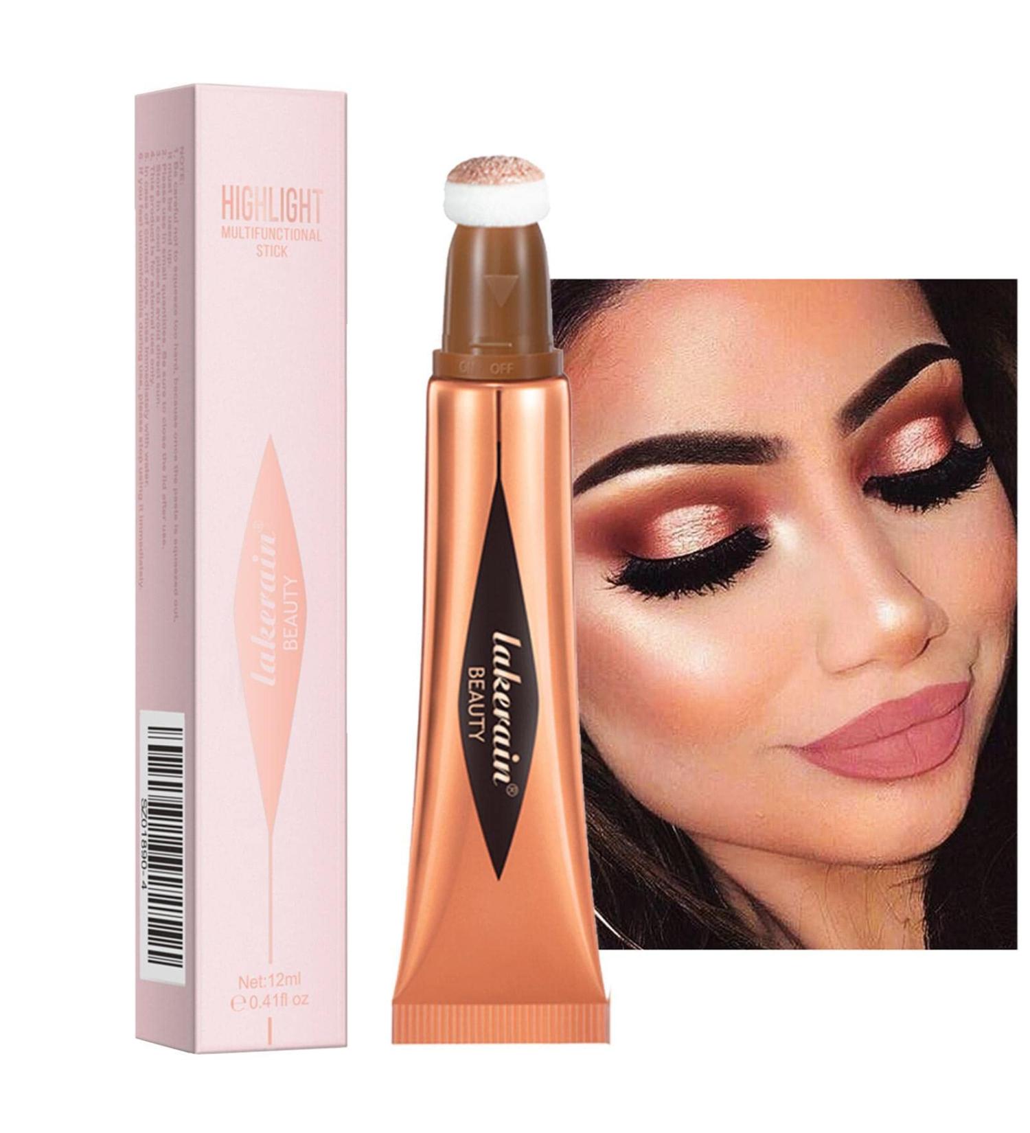 and Bronzer Portable Liquid Highlighter Makeup Stick - 12ml Beauty Stick Air Cushion Applicator Creamy Texture Face Brightens & Shades Pencil Blends Shakven High Gloss Liquid 04# - Buy Online on GoSupps.com