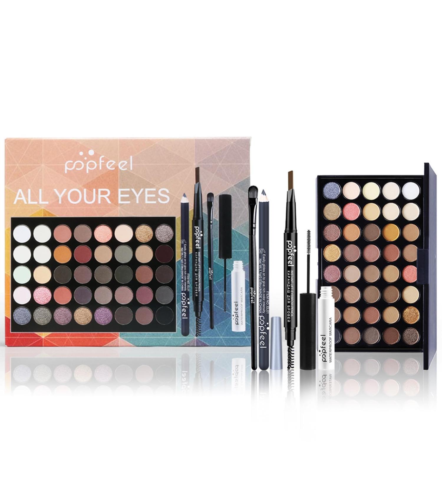 WishesMar Eyes Makeup Set - Eyeshadow Palette, Eyeliner, Eyebrow Pencil, Mascara - All in One Beauty Cosmetic for Essential Eyes Makeup - Buy Online on GoSupps.com