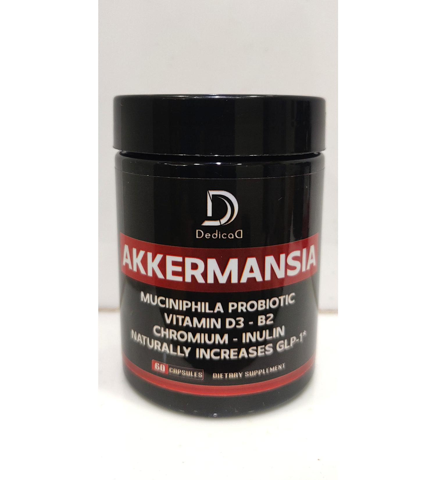 DEDICAD Akkermansia Probiotic for Increases GLP-1 - Contains Inulin, Bacillus Coagulans, Lactobacillus Acidophilus & Chromium - 60 Days Supply - 60 Capsules - Buy Online on GoSupps.com
