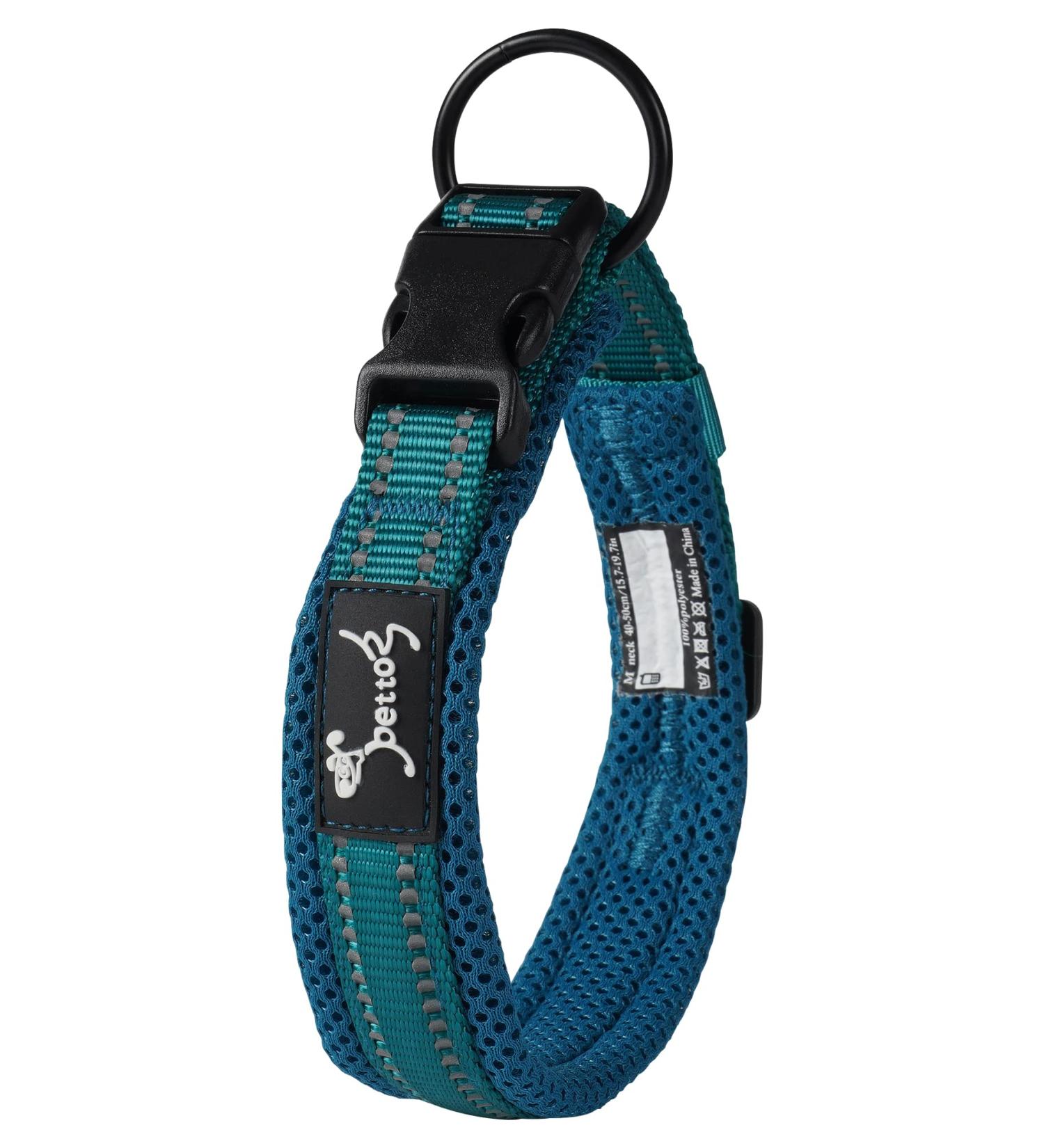 Buy PETTOM Adjustable Nylon Dog Collar - Breathable Reflective XS Blue - Perfect for Small Dogs - Buy Online on GoSupps.com