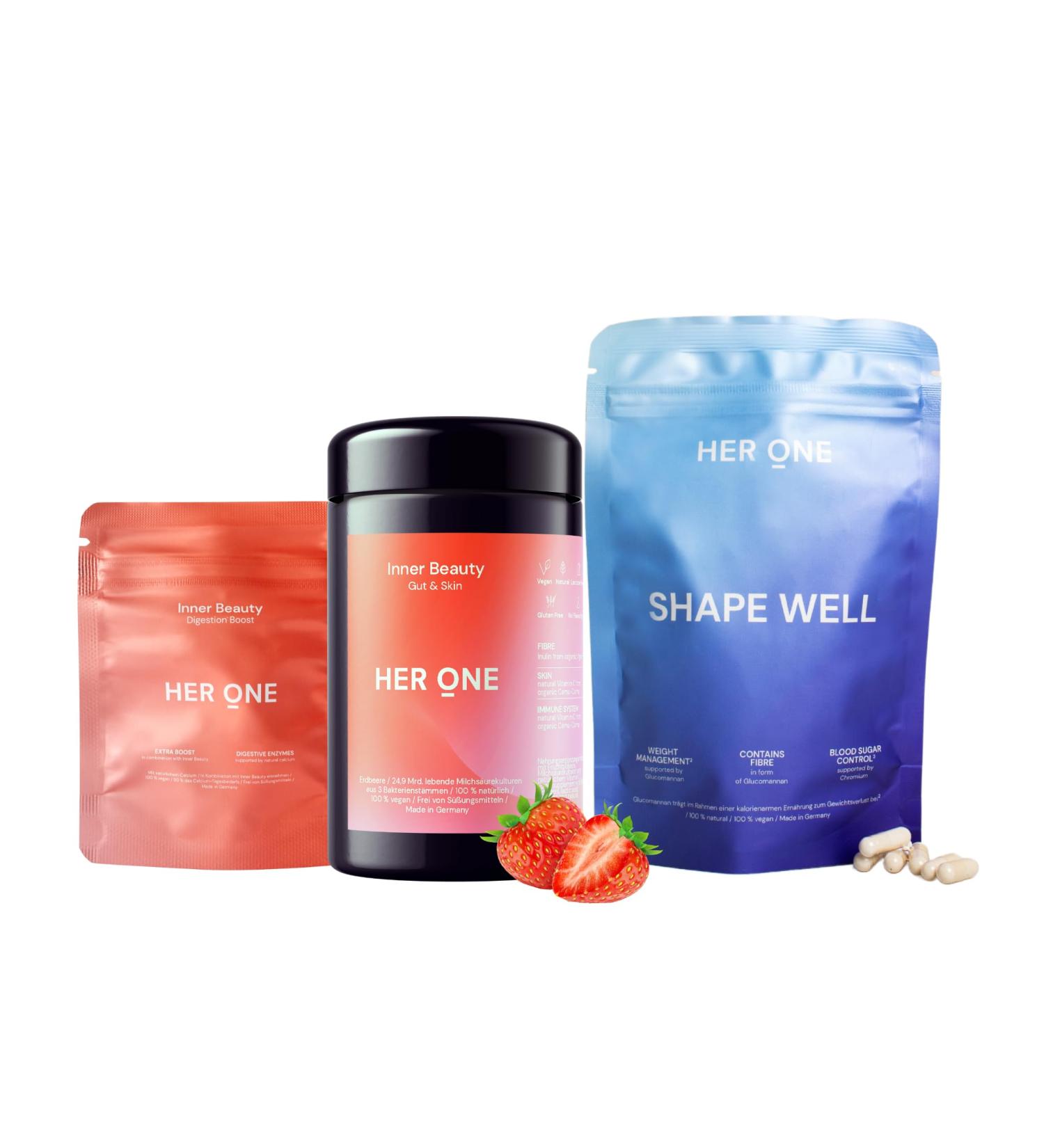Her One Get In Shape - Vegan Metabolism & Weight Management Bundle with Chromium & Glucomannan for Blood Sugar Support - Best International Shipping - Buy Online on GoSupps.com
