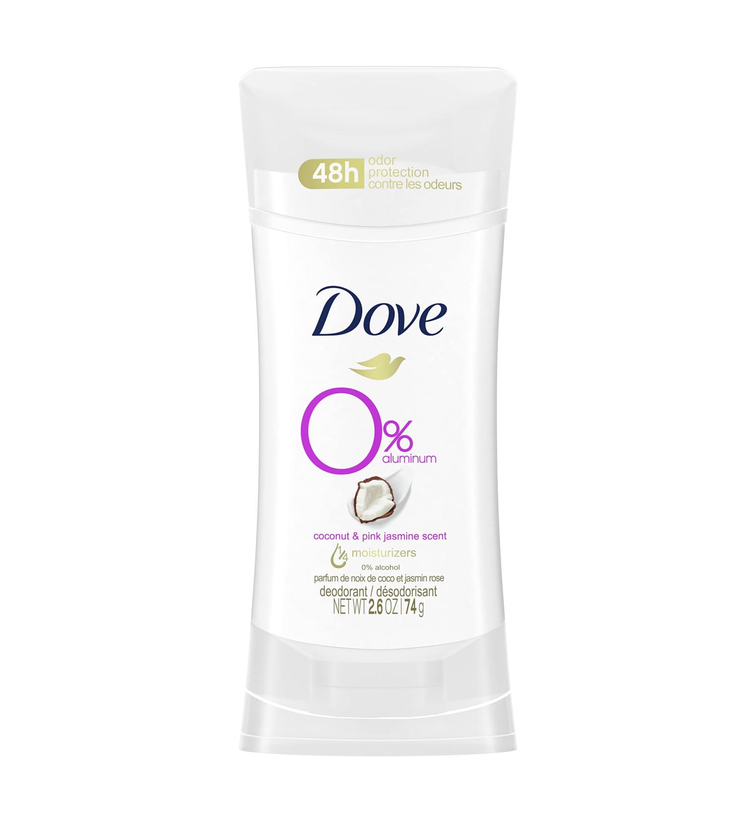 Dove 0% Aluminum Deodorant Stick - Coconut & Pink Jasmine 2.6 oz - Buy Online on GoSupps.com