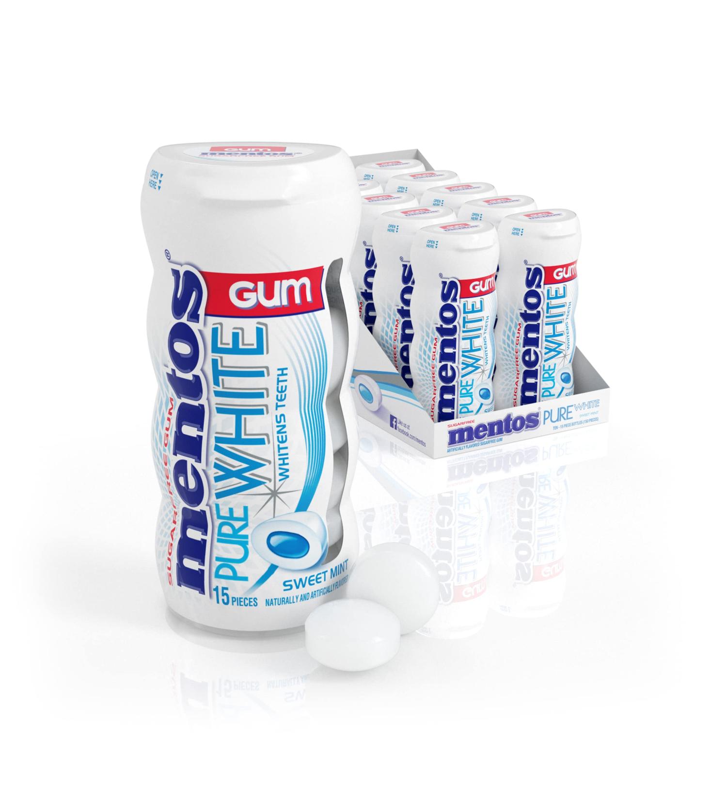 Mentos Chewing-gum blanchissant Pure White - Parfum de menthe - Buy Online on GoSupps.com