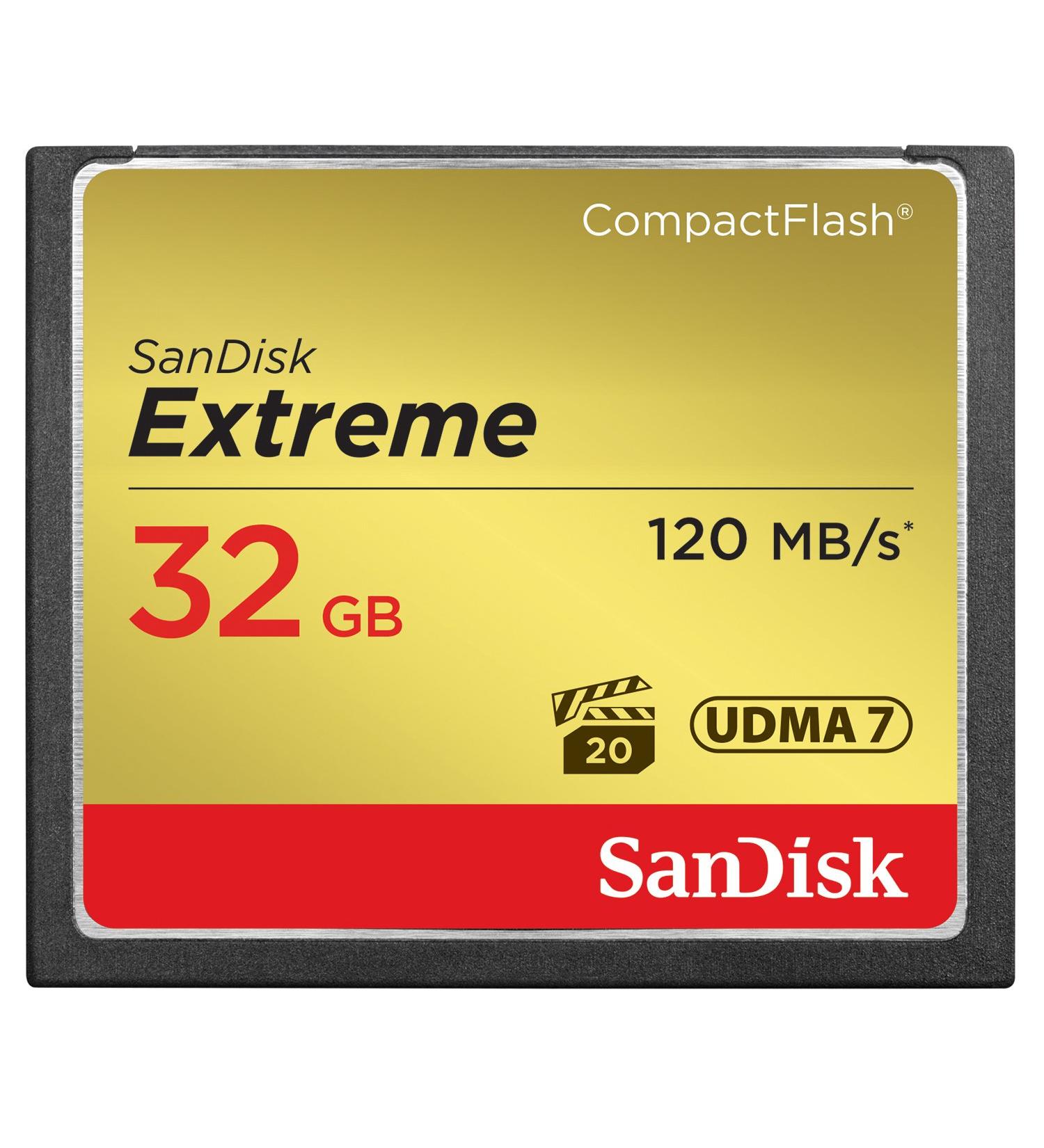 SanDisk 32GB Extreme CompactFlash Memory Card - UDMA 7 Speed Up To 120MB/s - Buy Online on GoSupps.com